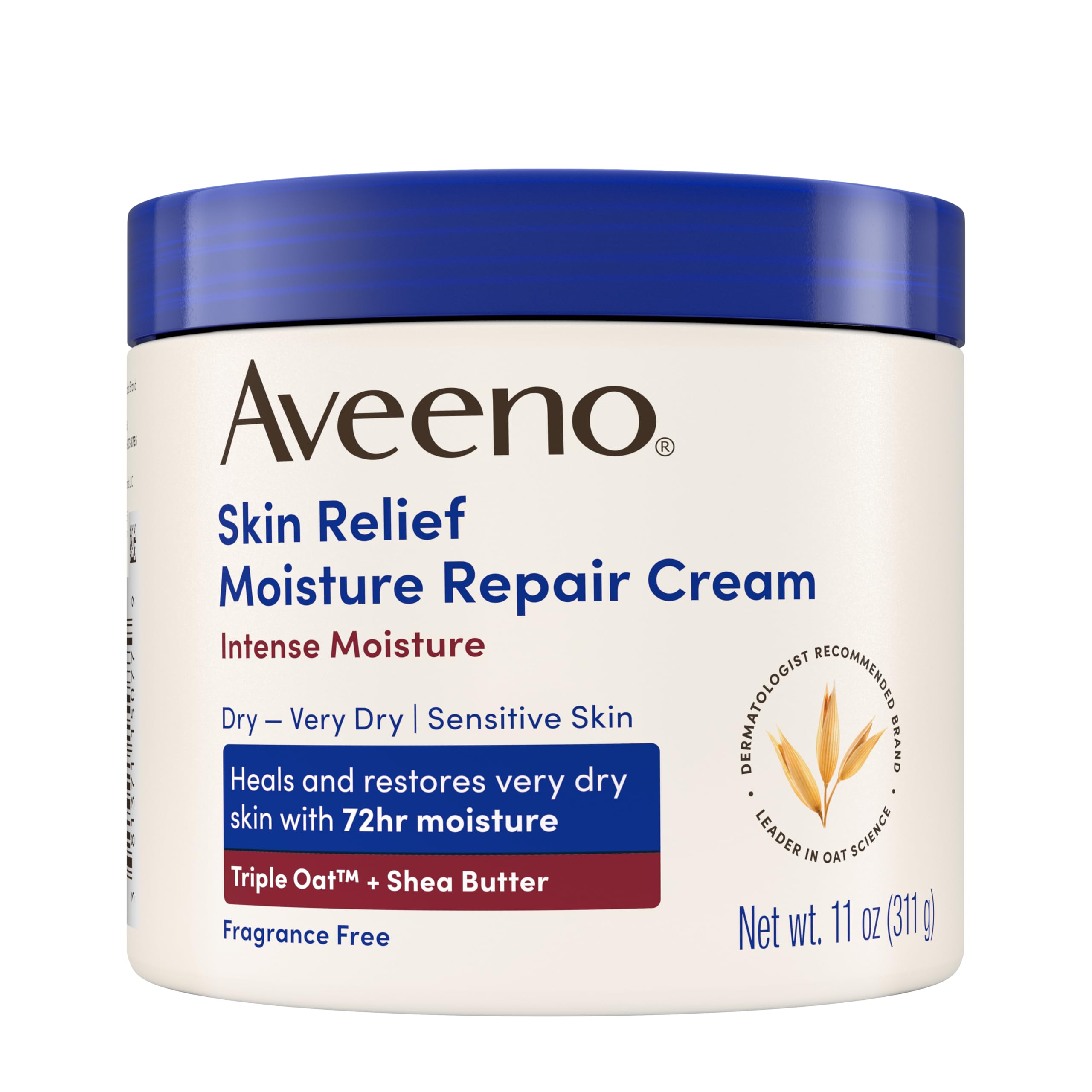 Aveeno Skin Relief Intense Moisture Repair Body Cream with Triple Oat & Shea Butter Formula, Helps Heal, Repair & Restore Very Dry Skin