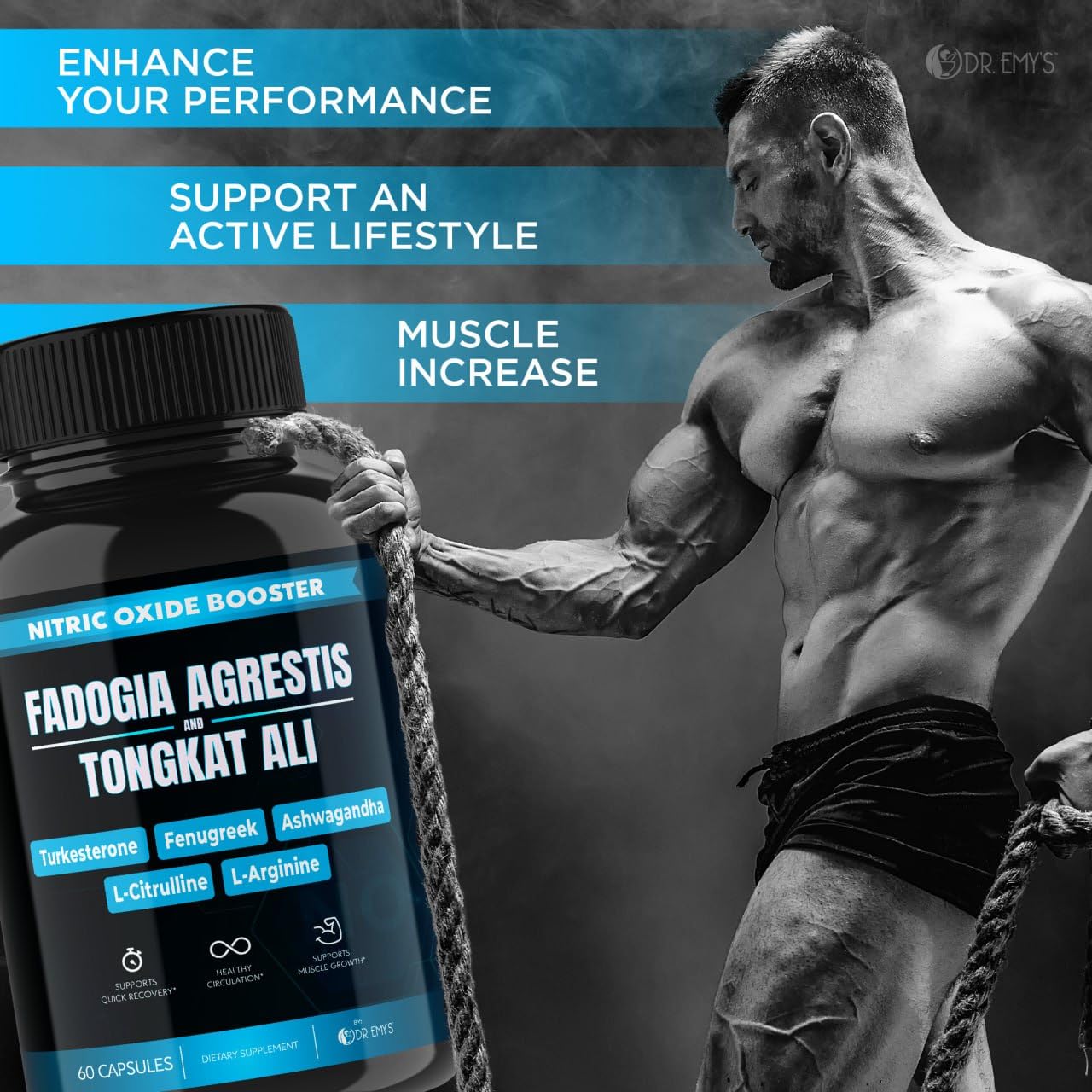 (2 Pack) Tongkat Ali Fadogia Agrestis Nitric Oxide Ashwagandha Supplement for Men Dr. Emy's Au supplements