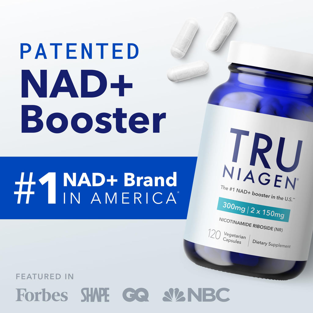 TRU NIAGEN Patented NAD Supplement for Brain Function, Anti Aging & Cell Regeneration, Niagen, 60 300mg Servings | Supports Cellular Energy, Muscle | Nicotinamide Riboside (NR) Take 2 Daily | 1 Bottle TRU NIAGEN Au supplements
