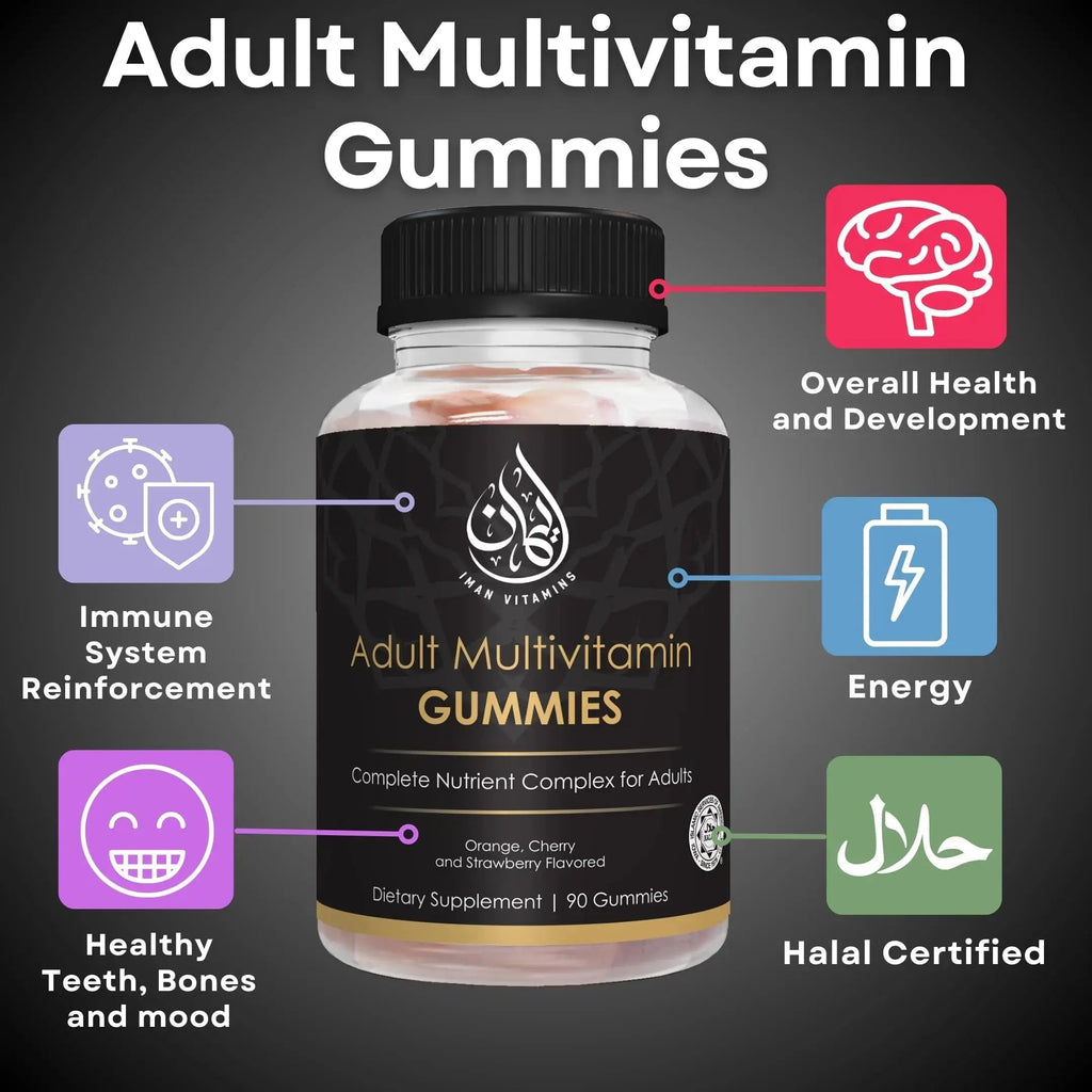 Iman Vitamins Halal Complete Complex Adult Multivitamin Gummies | Natural Immune Boost for Men & Women | Vegetarian & Non-GMO | Iman Vitamins Au supplements