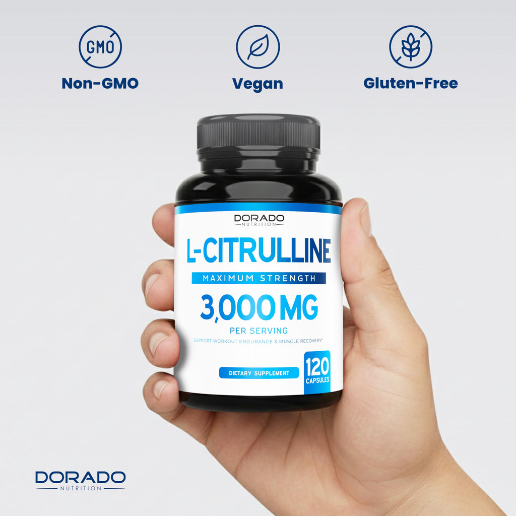 L Citrulline 3000mg Supplement (120 Capsules) Support L Arginine & Nitric Oxide Pills - L-Citrulline For Men & Women - Muscle Recovery & Pump Supplement - 3rd Party Tested