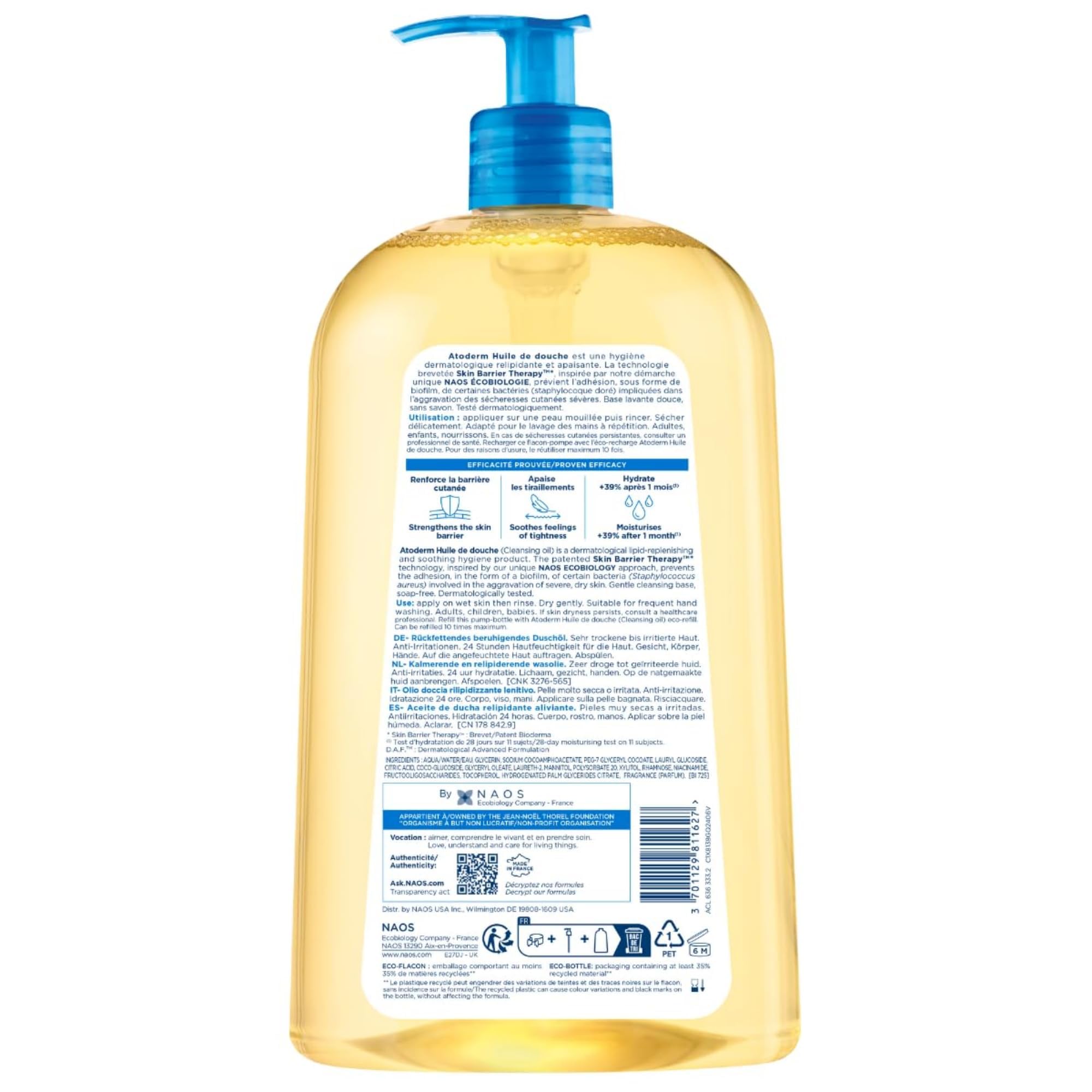 Bioderma Atoderm Shower Oil, Cleansing Oil For Face & Body, Nourishing Cleansing Oil For Dry to Atopic Sensitive Skin