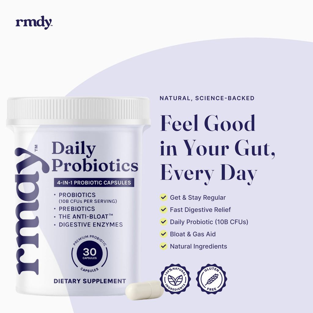 rmdy Constipation, Bloating, & Gas Relief | Relief from Diarrhea, & IBS | Probiotic for Digestive Health & Gut | 30 Capsules rmdy Au supplements