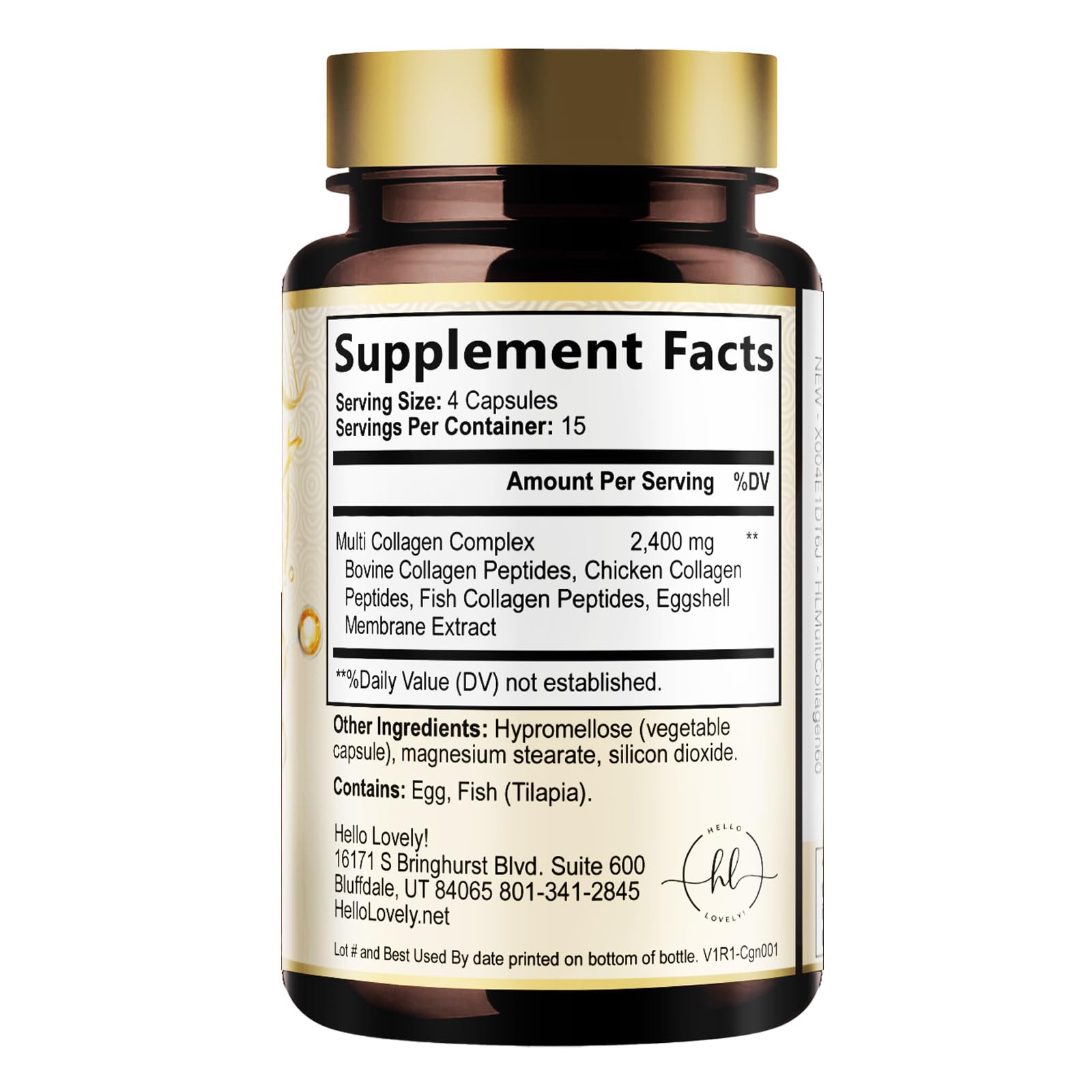 Multi Collagen Peptides for Women & Men - 2400mg per Serving - Best Hydrolyzed Collagen Complex with Type I, II, III, V, X - Hair, Skin, Nails & Joint Support