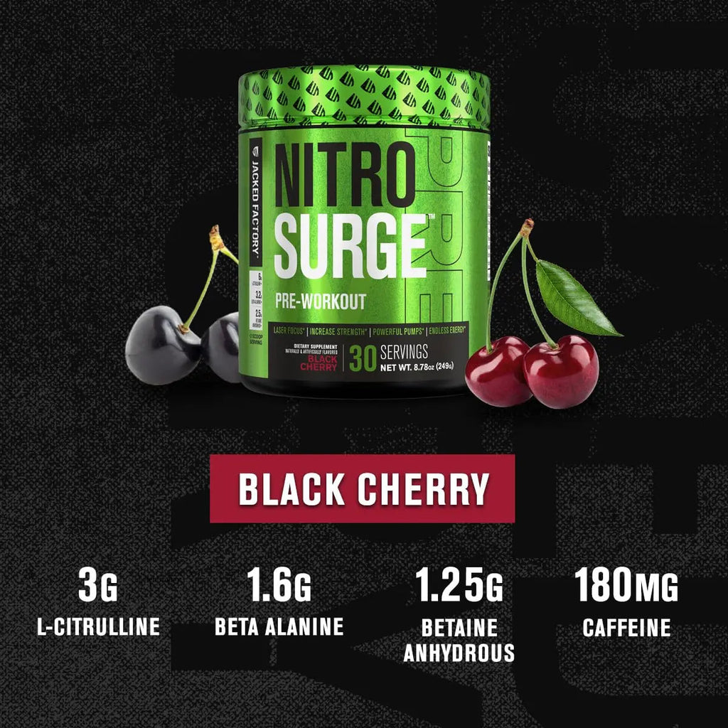 NITROSURGE Pre Workout Supplement - Endless Energy, Instant Strength Gains Jacked Factory Au supplements