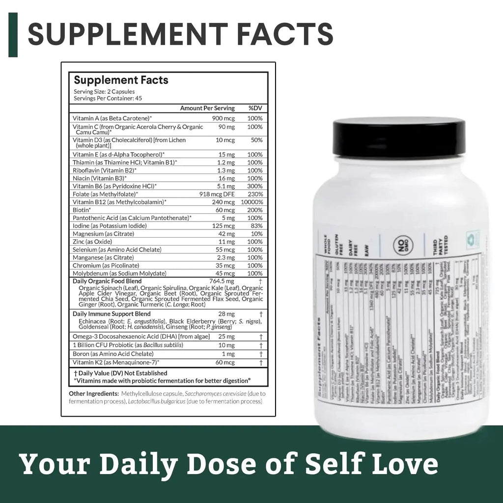 Nutritional Roots Multivitamin+, Award-Winning Plant-Based (Vegan) Multivitamin, Organic Vegetables & Herbs Nutritional Roots Au supplements