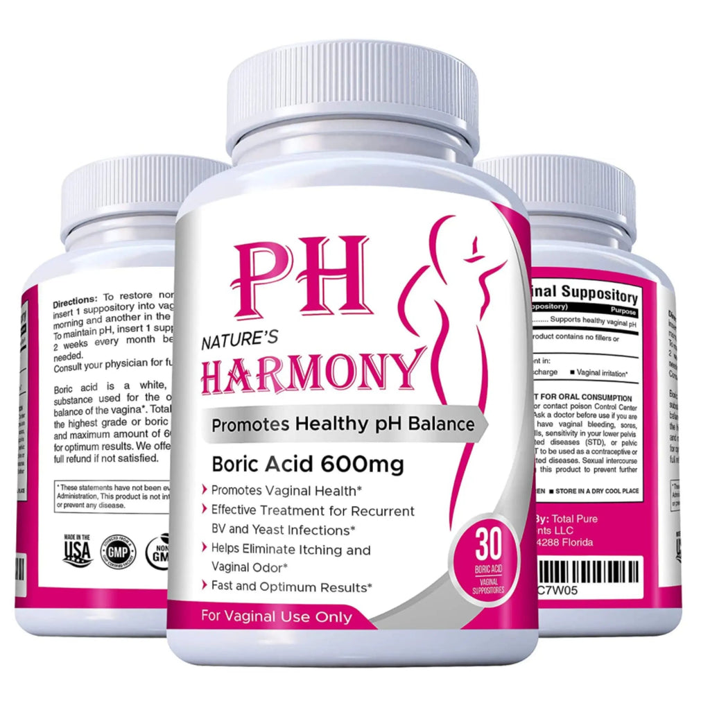 PURE PLANT HOME Boric Acid Suppositories Nature's Harmony 30 Count 600 mg 100% Pure Made in USA N'more Au supplements
