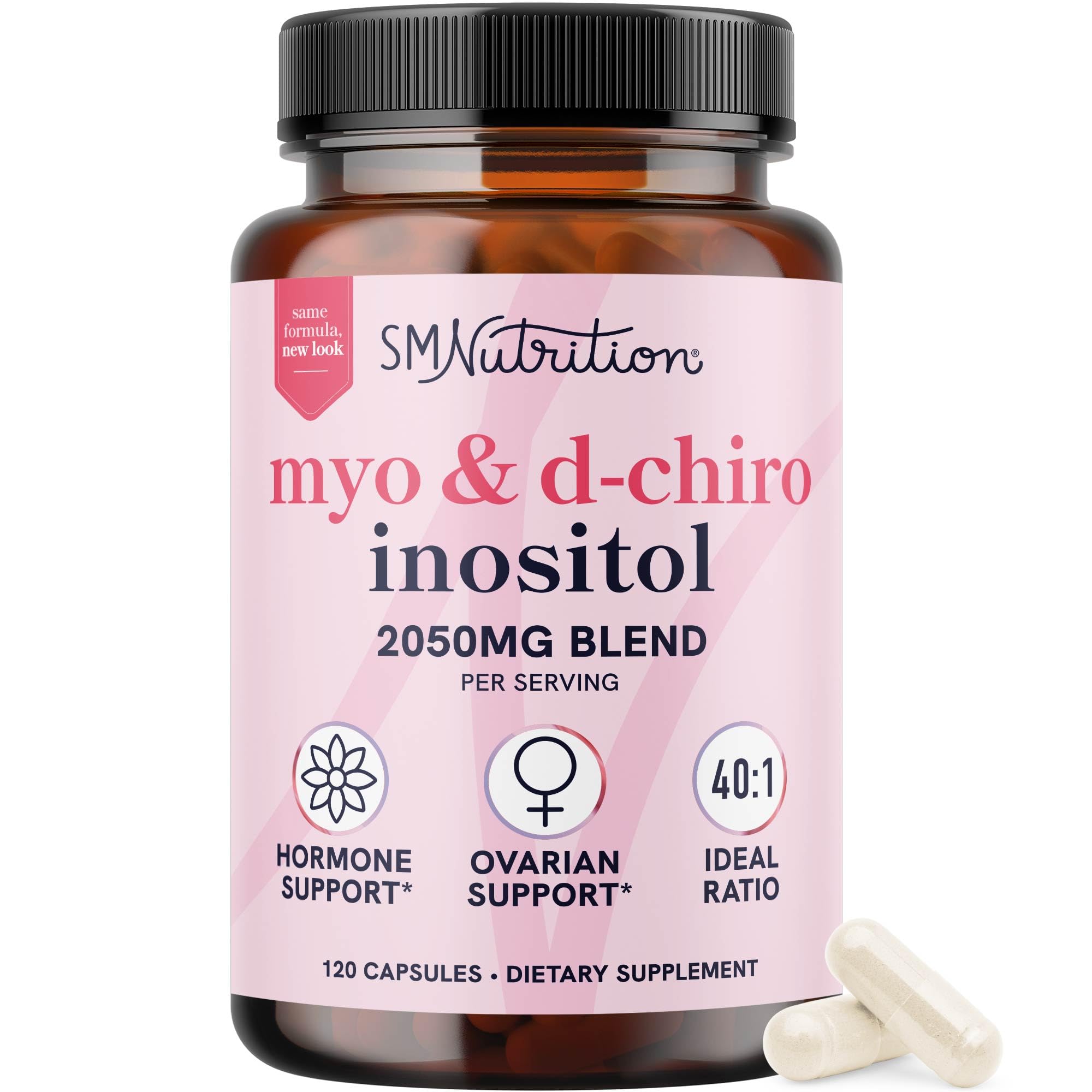 Myo-Inositol & D-Chiro Inositol for Hormone Balance for Women | Fertility, Ovarian Health & Cycle Support | Ideal 40:1 Ratio, Myoinositol 2000mg & D Chiro 50mg