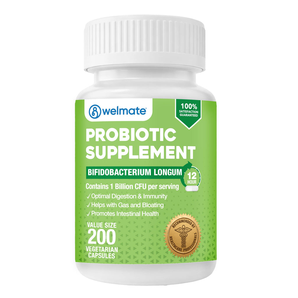 WELMATE Bifidobacterium - Probiotic Supplement - Supports Gut Health - Immune Support - Digestive Enzymes - Gluten Free - Vegan - Men & Womens Probiotic - Value Size - 200 Count WELMATE Au supplements