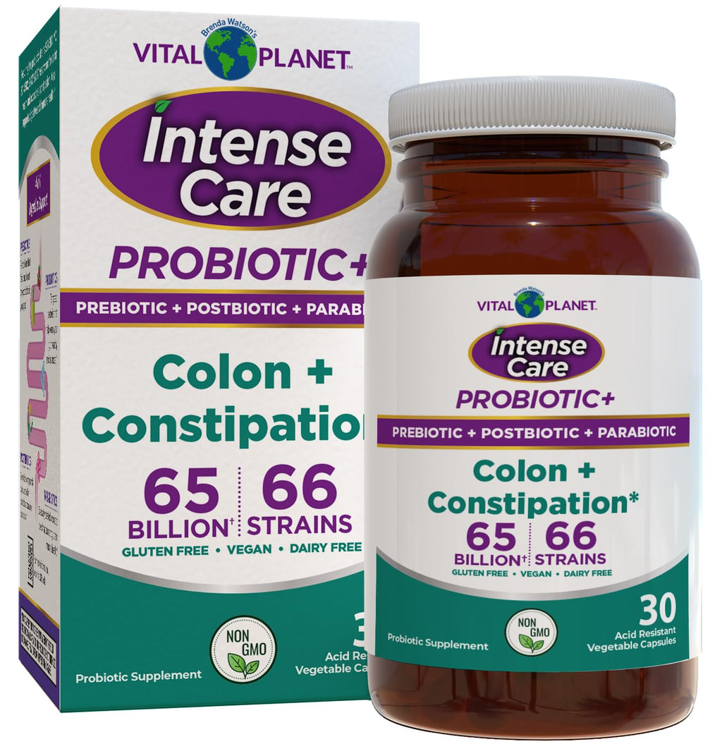 Vital Planet - Intense Care Colon & Constipation Probiotics, Prebiotics, Postbiotics, Parabiotics, 4-in-1 Refrigerated Supplement for Adults, 65 Billion CFU, 66 Strains, Digestive and Immune, 30 ct Vital Planet Au supplements