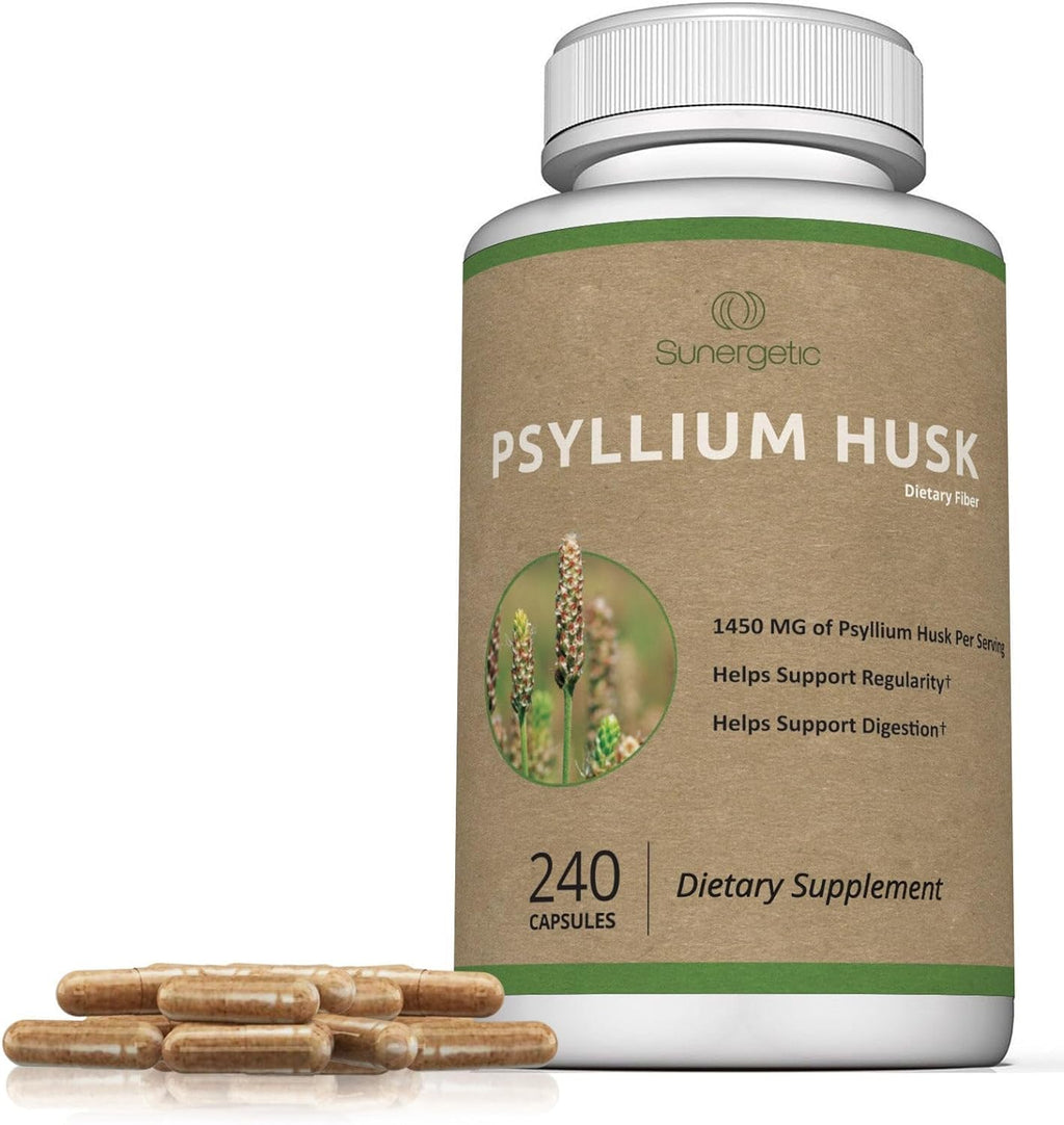 Premium Psyllium Husk Fiber Supplement 1450mg, 240 Capsules