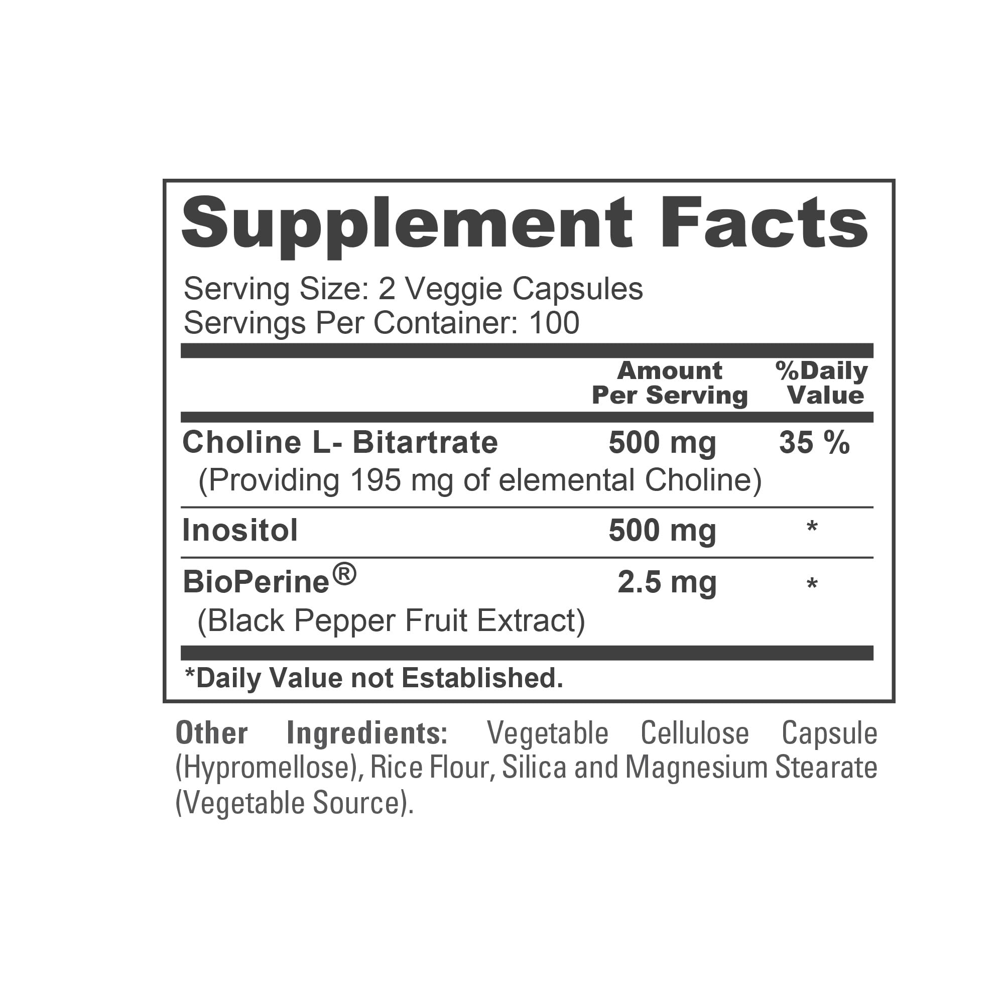 NusaPure Choline & Inositol - Suitable for Vegetarian/Vegan, Non - GMO - 1000mg - 200 Veggie Capsules NusaPure Au supplements