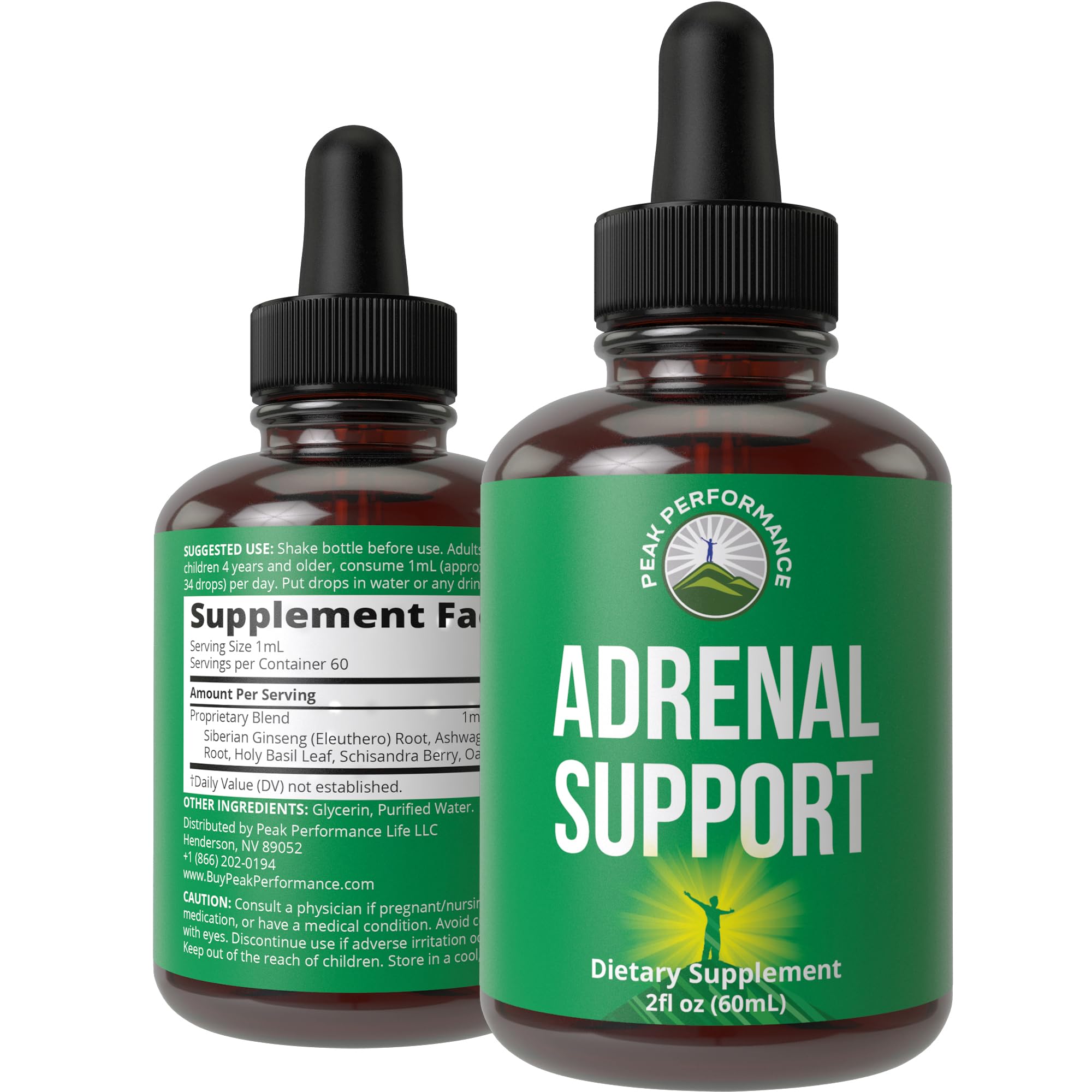Peak Performance Adrenal Support Supplements to Restore Energy from Adrenal Fatigue. Liquid Drops Complex for Women and Men. Supports Healthy Cortisol Management. Supplement with Adaptogens Peak Performance Au supplements