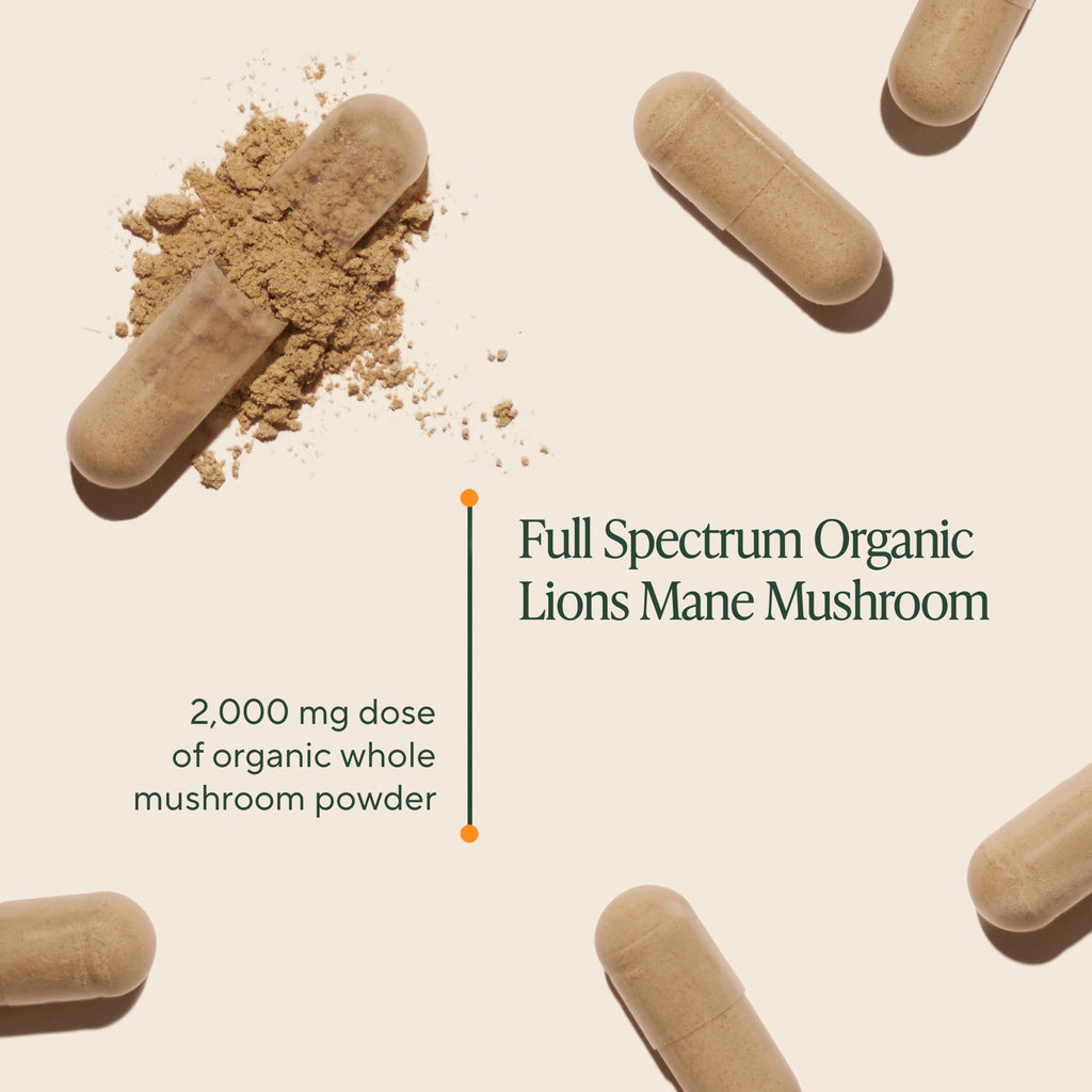 Om Lion’s Mane Mushroom Capsules - Organic Mushroom Supplement and Nootropic - Brain Supplements for Memory and Focus, 180 Count (60 Servings) OM MUSHROOM SUPERFOOD Au supplements