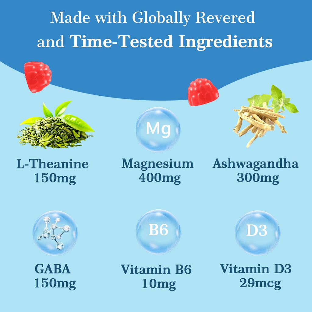 Itiban Cortisol Supplements for Women, Calm Magnesium Glycinate Gummies, Ashwagandha, L-Theanine, GABA, D3, B6, Mood Anxiety Sleep Relax, Raspberry Flavour, Vegan 90 Gummies Itiban Au supplements