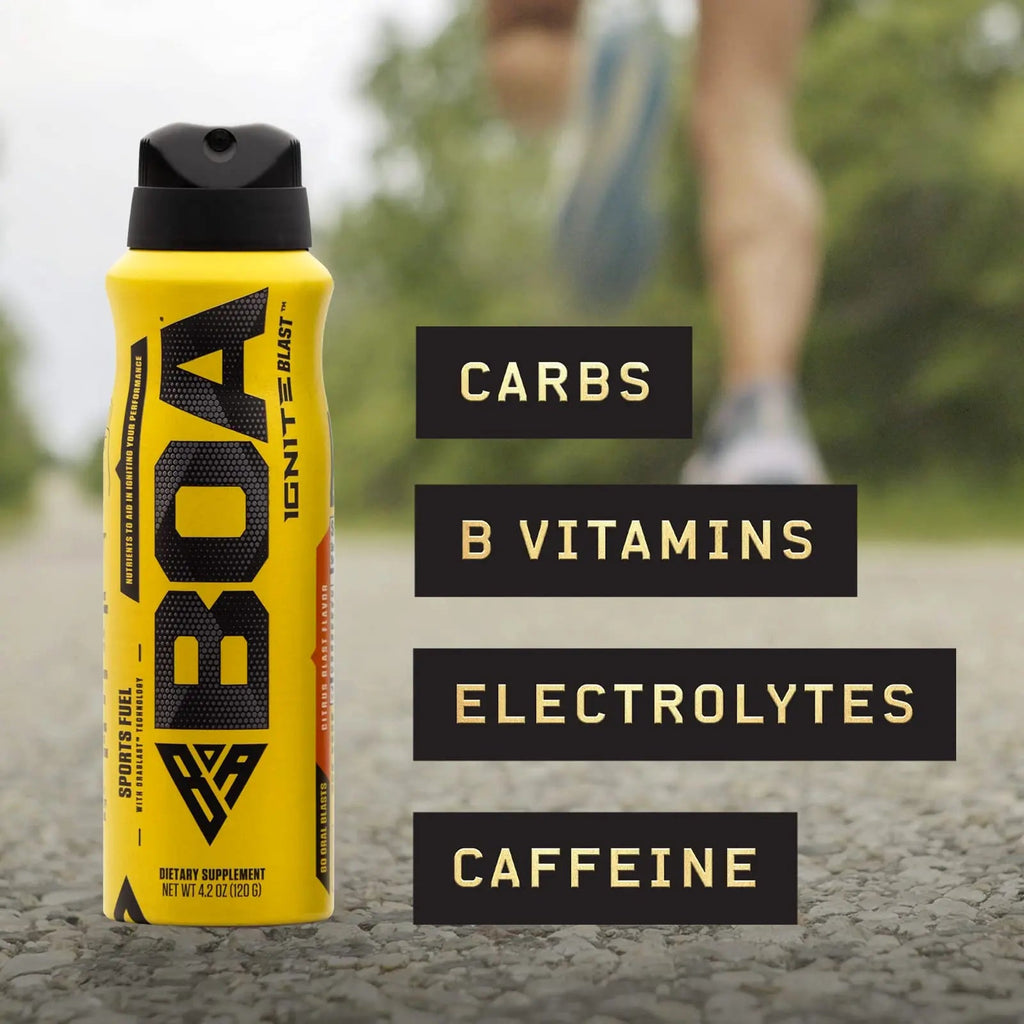 BOA Ignite Blast – Oral Aerosol Rapid Energy Solution – Pre Workout with Caffeine, B Vitamins BOA Nutrition Inc Au supplements