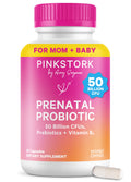 Pink Stork Prenatal Probiotic for Women with 50 Billion CFU | Vitamin B6 & Prebiotics | Pregnancy Probiotics for Morning Sickness | Digestive, Immune, & Gut Health | Vegan & Gluten-Free | 30 Capsules Pink Stork Au supplements