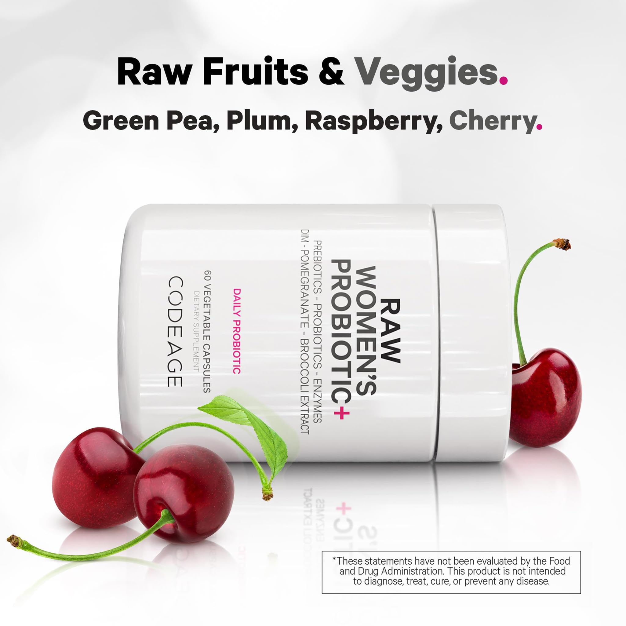 Codeage Raw Women’s Probiotic+ Supplement - 34 Probiotic Strains, 100 Billion CFUs, Digestive Enzymes, Prebiotic Blend, DIM, Herbal Extracts, Phytonutrients - Non-GMO - 30 Capsules Codeage Au supplements