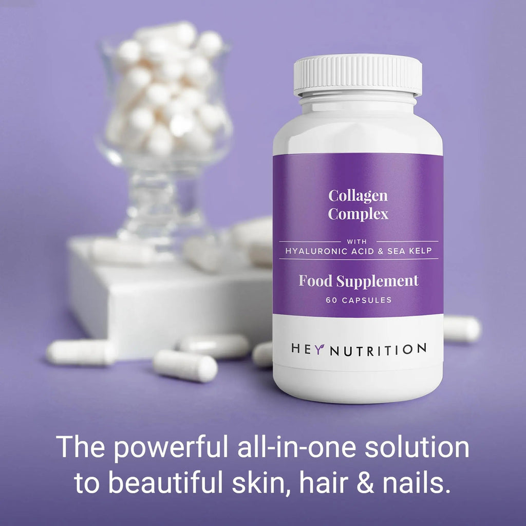 Hey Nutrition Collagen Complex Hyaluronic Acid & Sea Kelp Vitamin E, C, Biotin - Healthy Nails, Skin, Hair Joints Metabolism Hey Nutrition Au supplements
