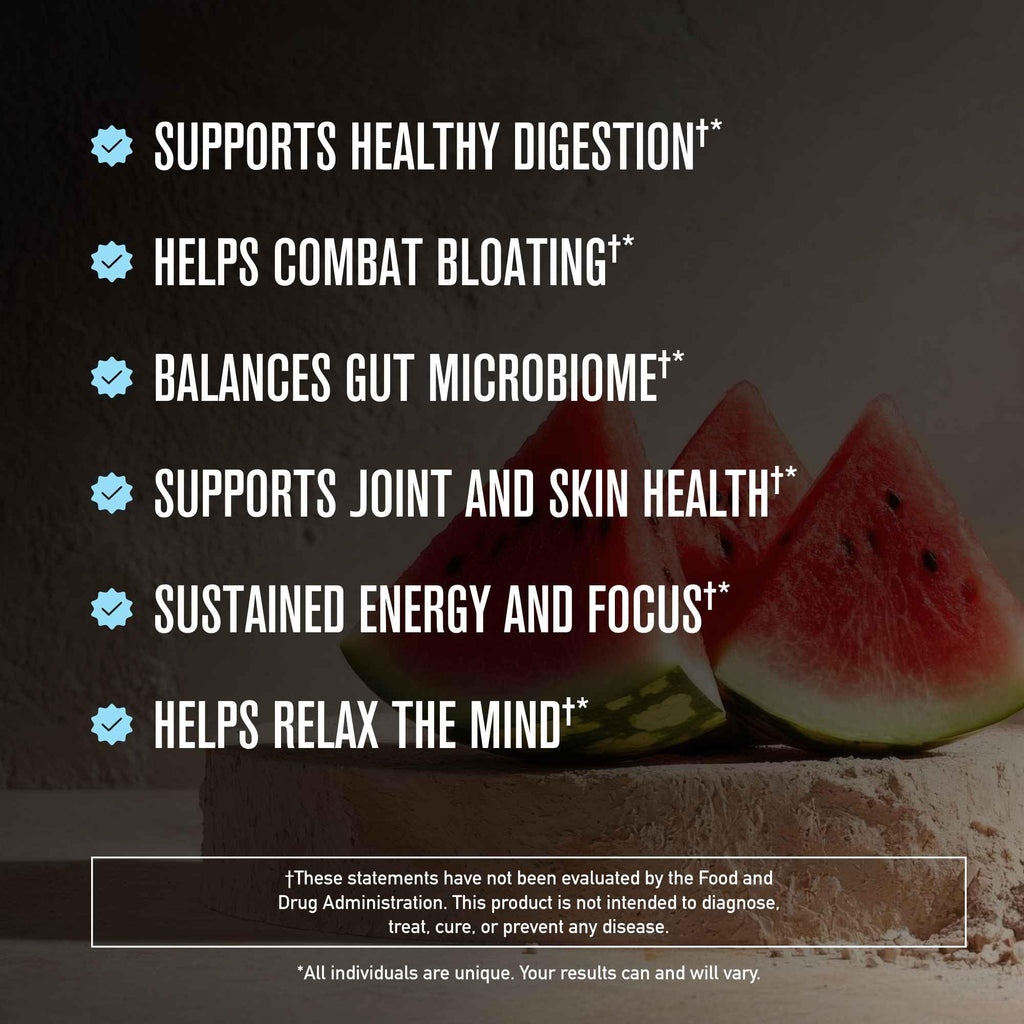 ROUNDHOUSE PROVISION Morning Kick, Powder Supplement for Healthy Digestion, Energy Levels, and Overall Wellness, 30 Servings (9.1 Ounce (Pack of 1), Watermelon Mint) ROUNDHOUSE PROVISION Au supplements