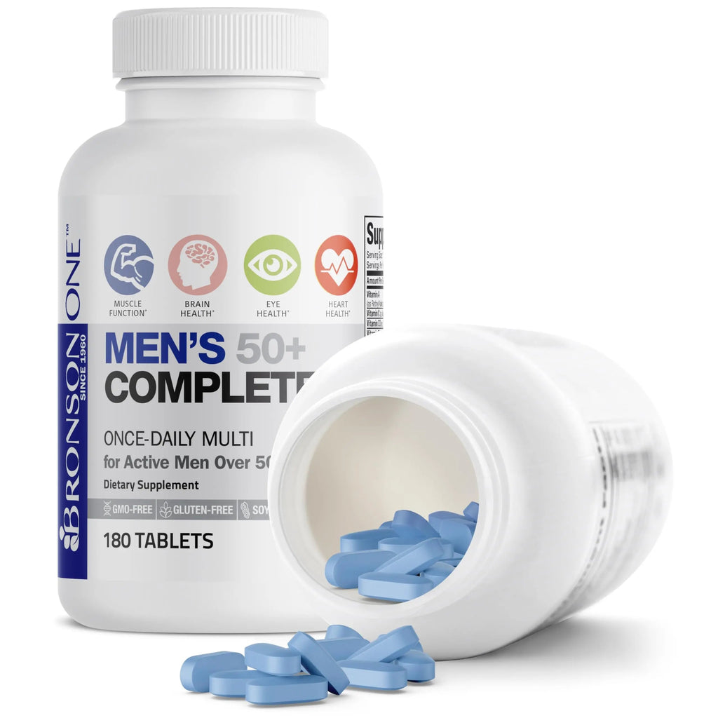 Bronson ONE Daily Mens 50+ Complete Multivitamin Multimineral, 180 Tablets Bronson Au supplements