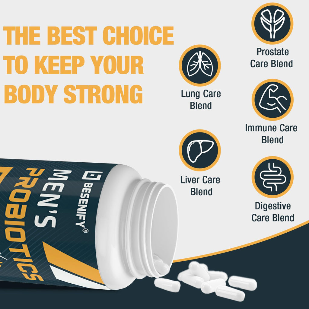 Probiotics for Men, 500 Billion CFUs & 12 Strains, Men's Probiotic with Turmeric, Cranberry, Goji - Probiotics for Digestive Health, Immune, Stomach,