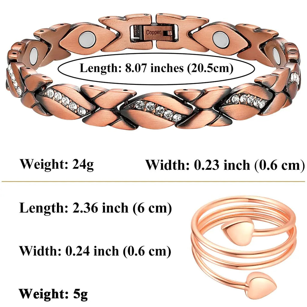 Vicmag Copper Bracelet for Women 99.9% Solid Pure Copper Valentine's Day Gift for Her with Adjustment Tool Vicmag Au supplements