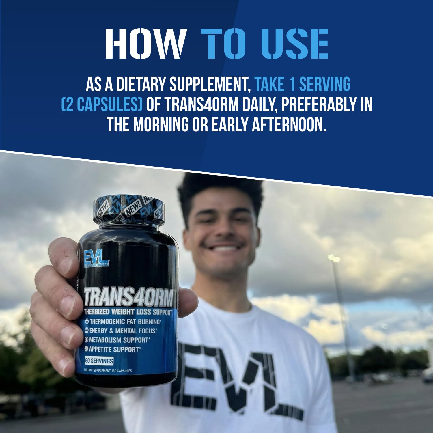 EVL Thermogenic Fat Burner Support - Fast Acting Weight Loss Energy and Appetite Support - Trans4orm Green Tea Supplement
