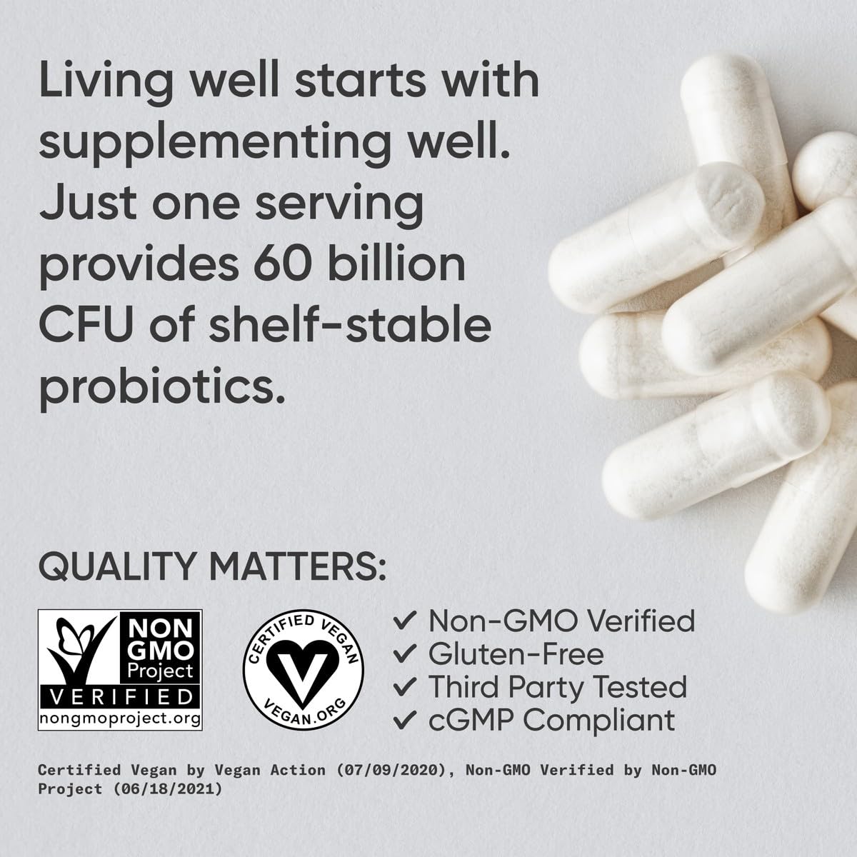 Sports Research Daily Probiotics with Prebiotics, 60 Billion CFU - Vegan Capsules for Gut Health & Digestive Support, Probiotics for Women & Men