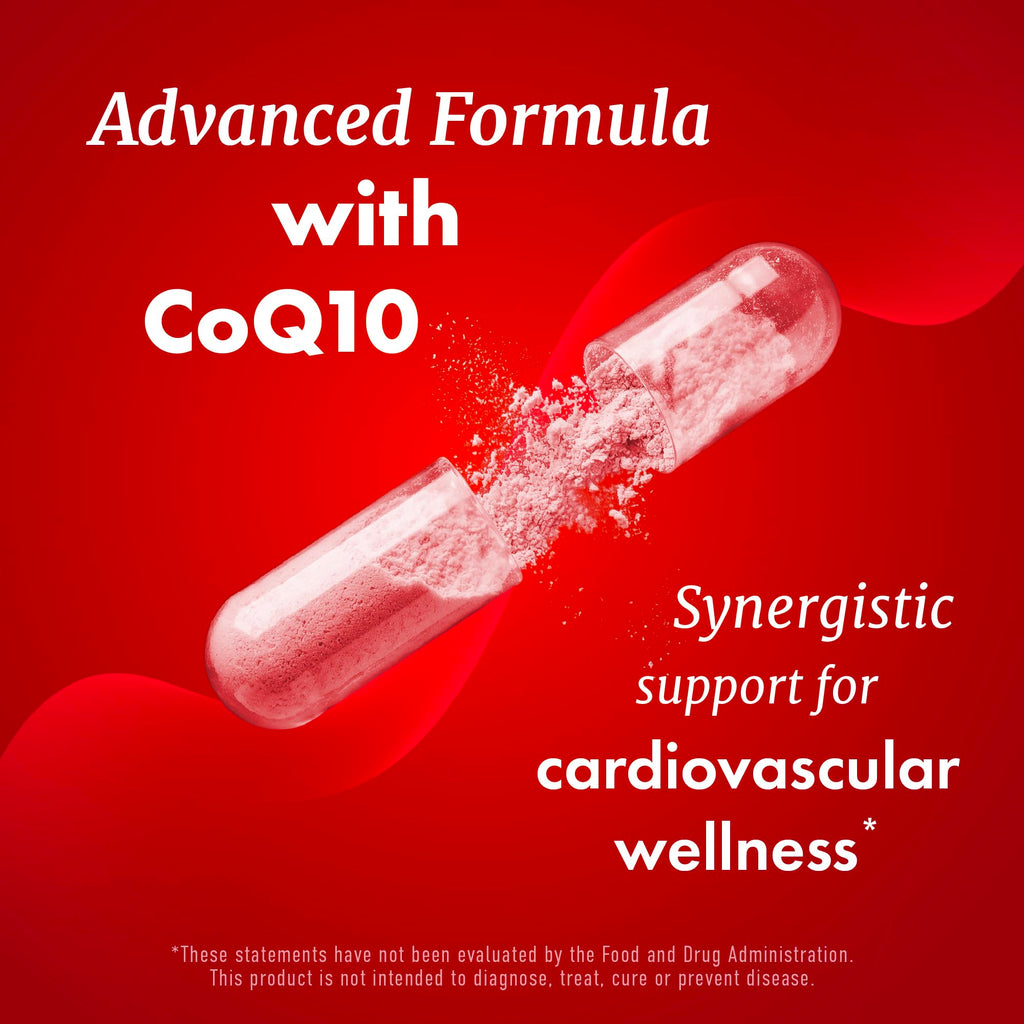 Red Yeast Rice with CoQ10 Supplement | Healthy Cholesterol Levels & Heart Health Support | Extra Strength Red Yeast Rice 1200 MG (600 MG Per Capsule) with Monakolin K
