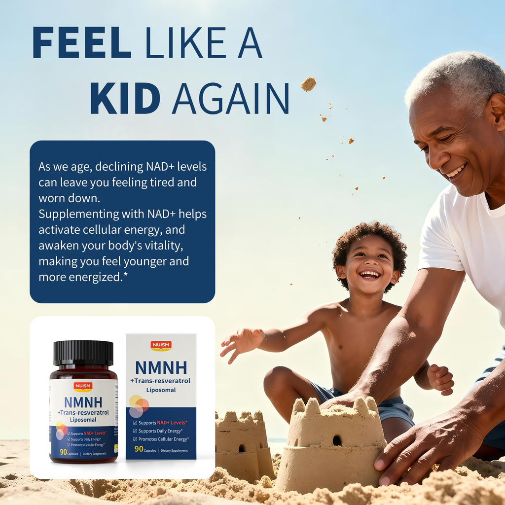 NUISM NMNH NAD+ Supplement, Liposomal 600mg NMN NAD+ and Resveratrol Complex for Cellular Energy, Healthy Aging & Metabolic Support, 90 Capsules NUISM Au supplements