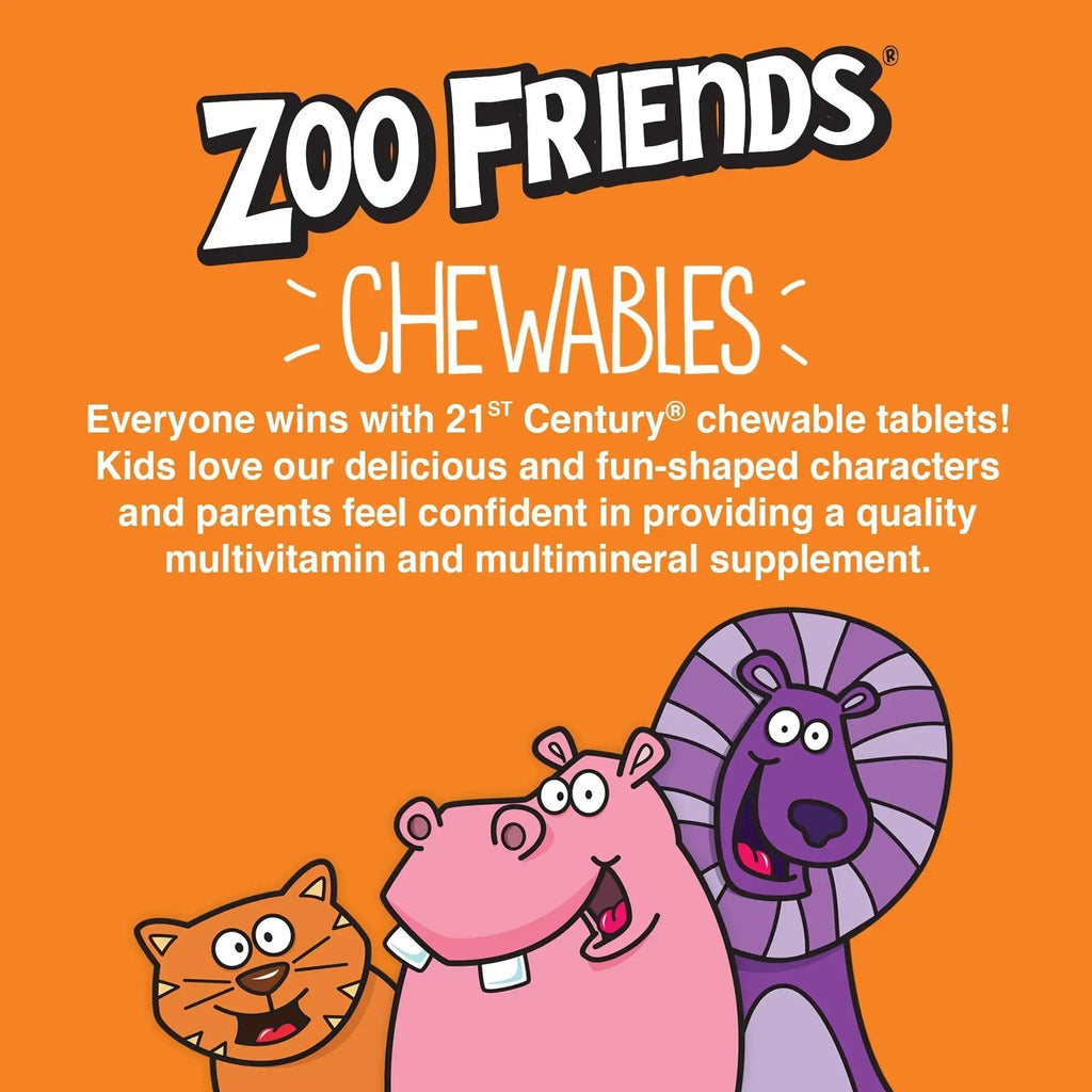 21st Century Zoo Friends with Extra C Chewable Tablets, 60 Count 21st Century Au supplements