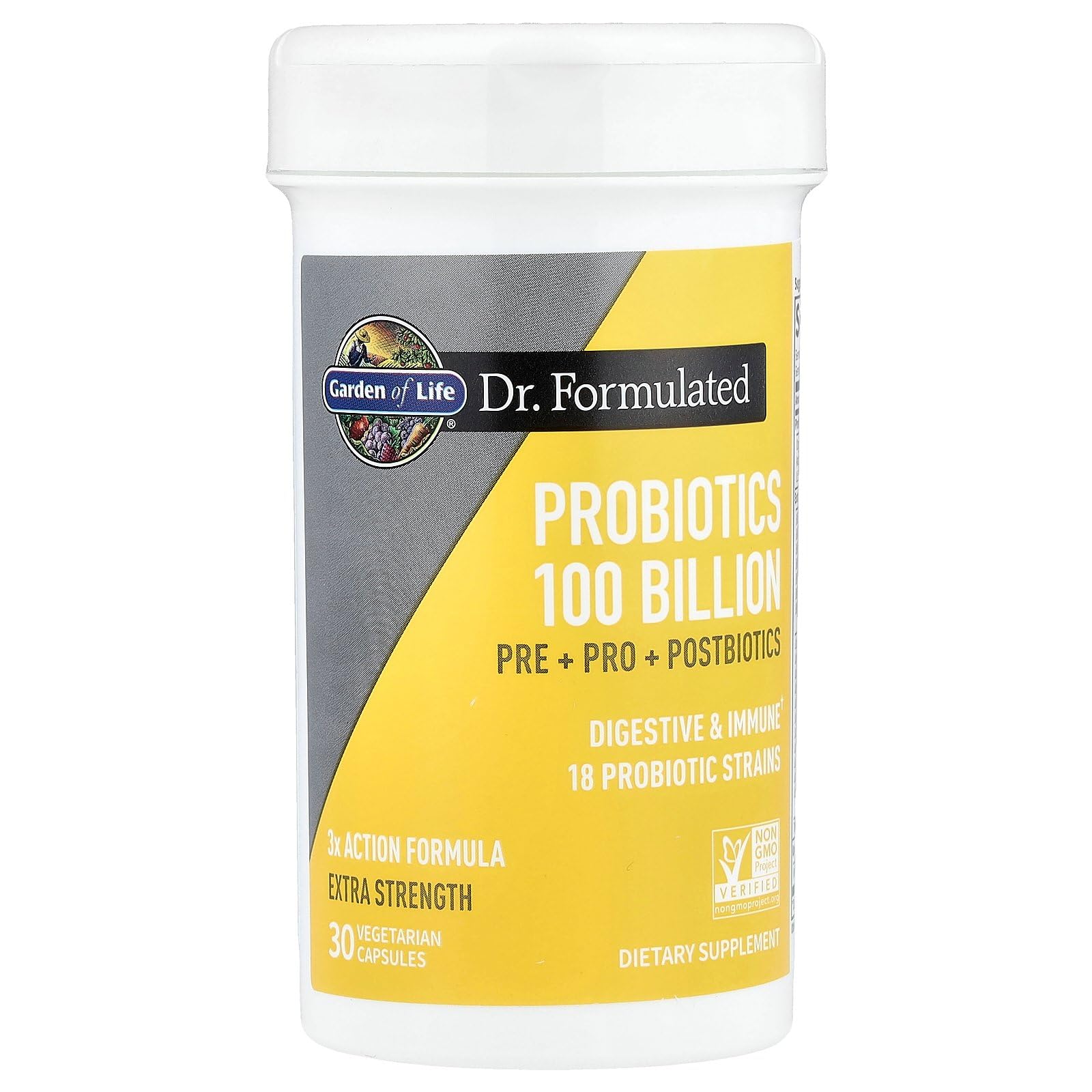 Garden of Life Dr. Formulated Pre, Post & Probiotics 100 Billion CFU Once Daily 3-in-1 Complete Probiotics, Prebiotics & Postbiotics Supplement for Women and Men – Extra Strength, 30 Day Supply Garden of Life Au supplements