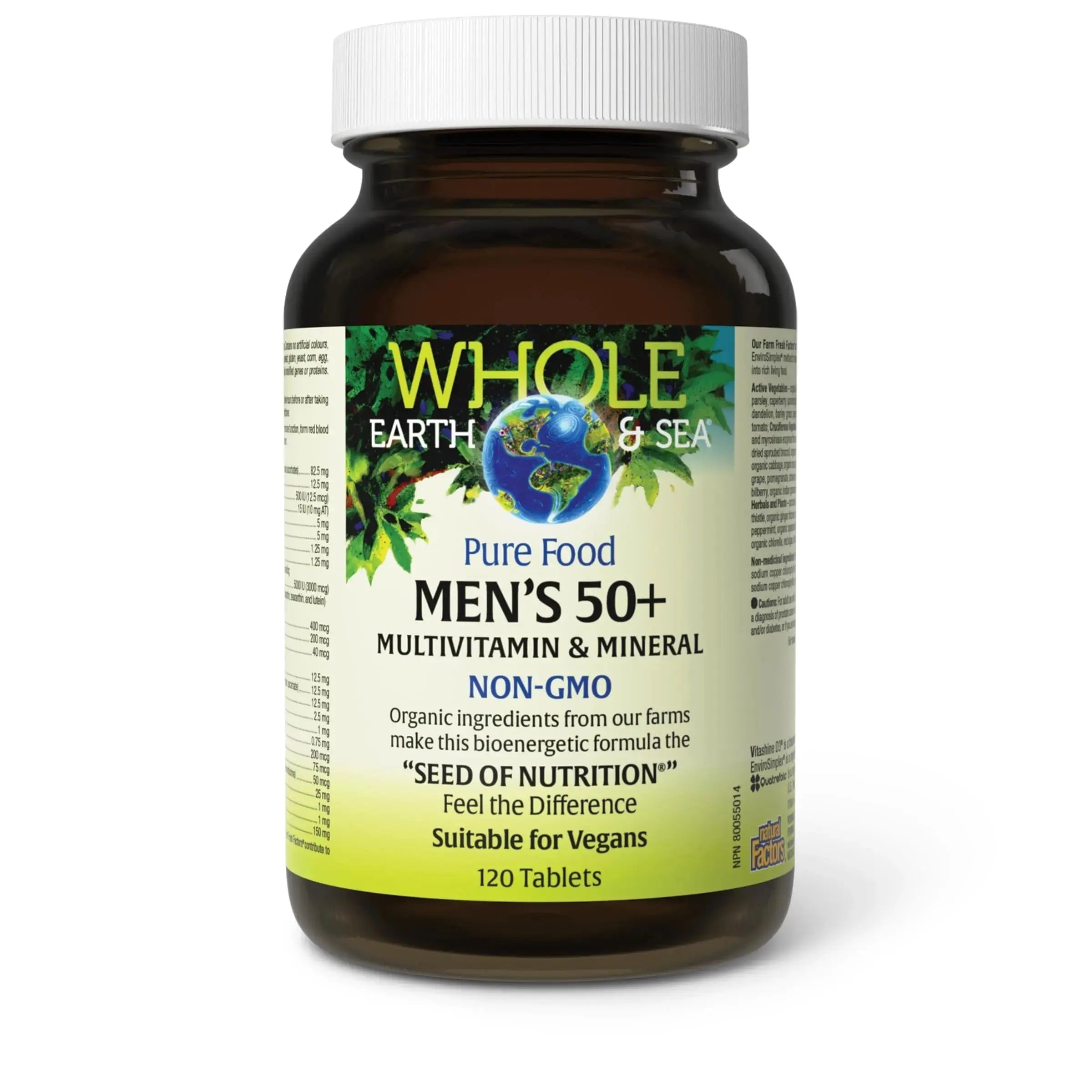 Natural Factors Whole Earth & Sea Men's 50+ Multivitamin & Mineral - Daily Nutritional Support Multivitamin Natural Factors Au supplements