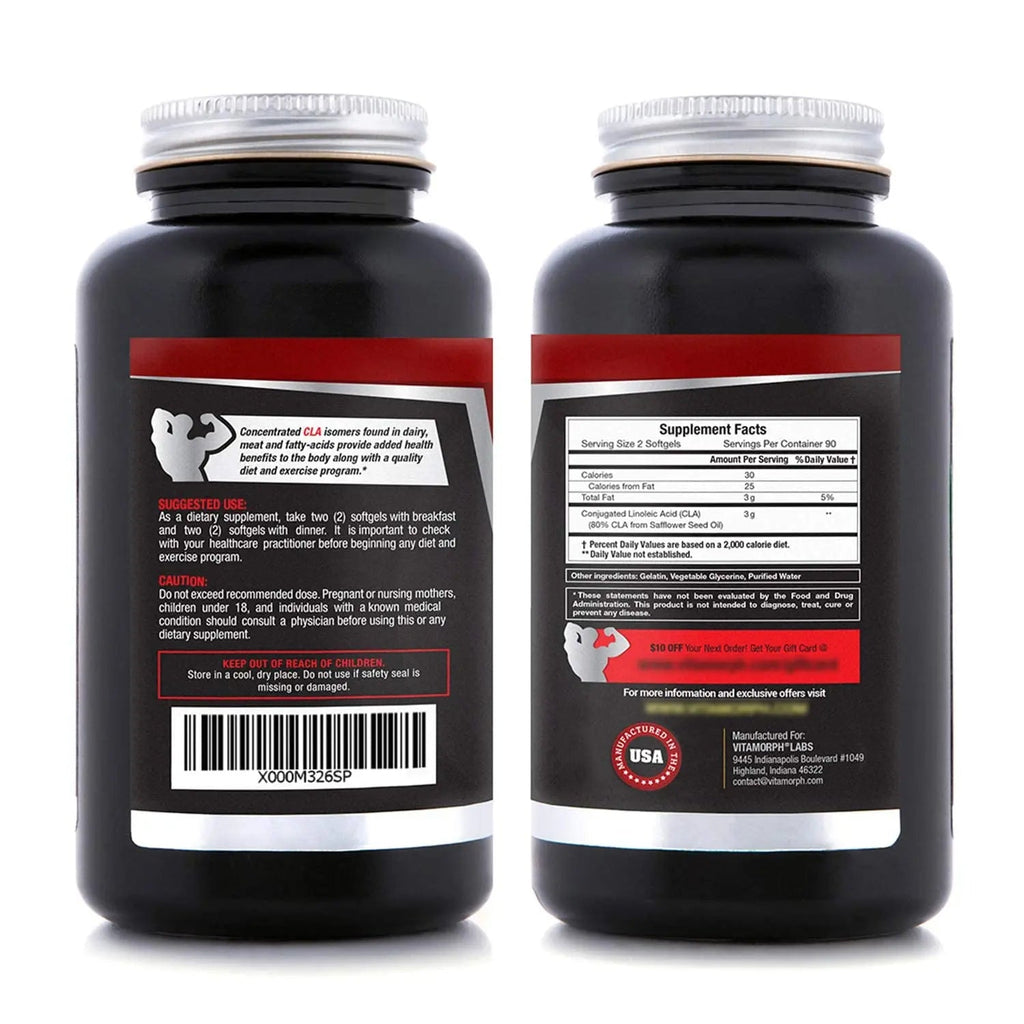 Vitamorph Labs CLA 3000 - CLA Safflower Oil for Metabolism and Weight Loss Management Vitamorph Au supplements