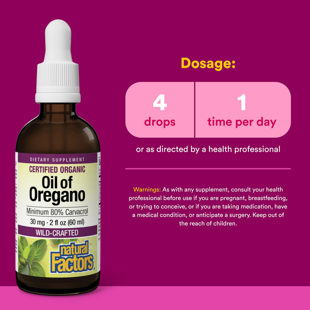 Natural Factors Oil of Oregano - Liquid Antioxidant Support Supplement for Immune Support - Easy Swallow Health Supplement