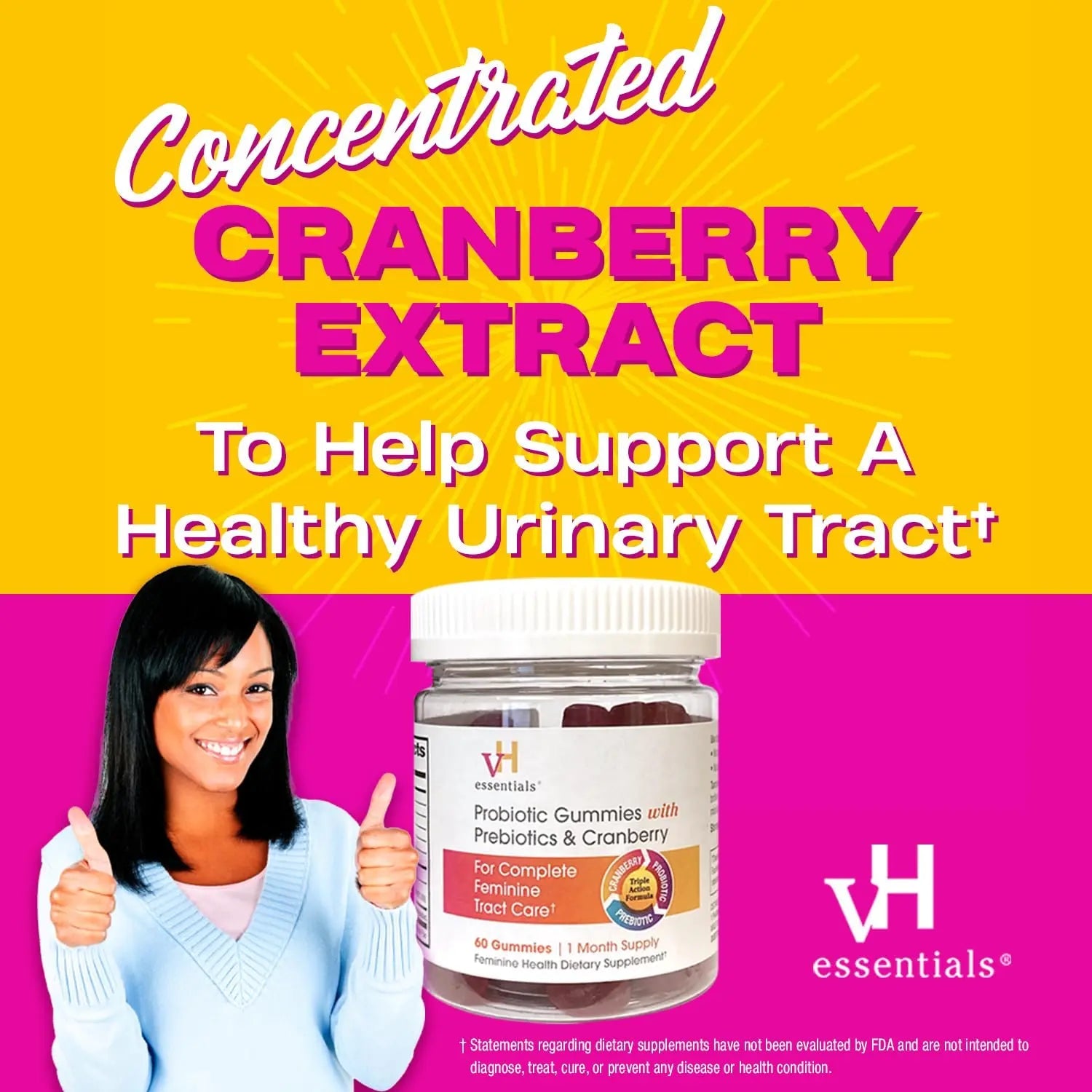 vH essentials Probiotic Gummies with Prebiotics & Cranberry, Concentrated Extract vH essentials Au supplements