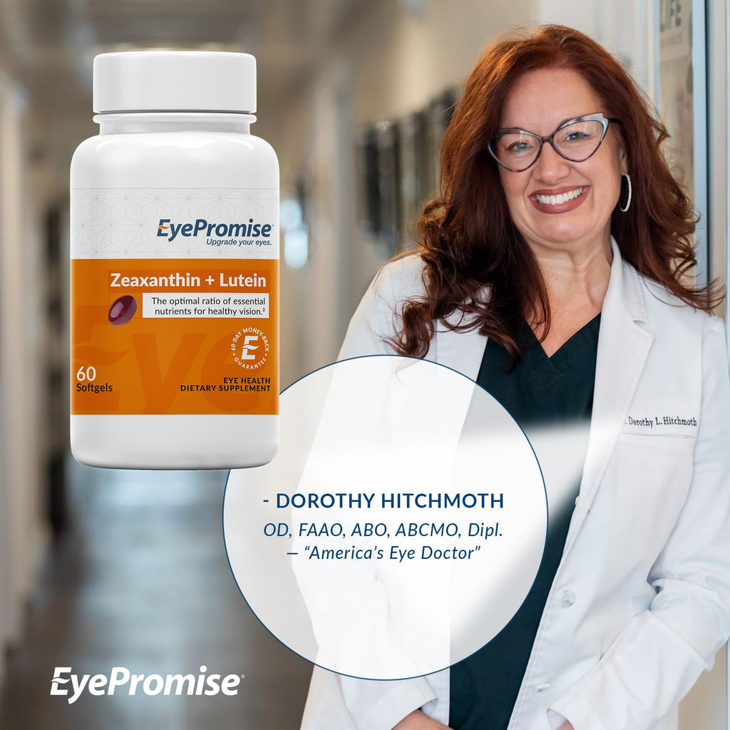 EyePromise Zeaxanthin + Lutein Eye Vitamin - 60 Softgels Capsules Made with Natural Ingredients for Diets Including Gluten Free and Vegetarian