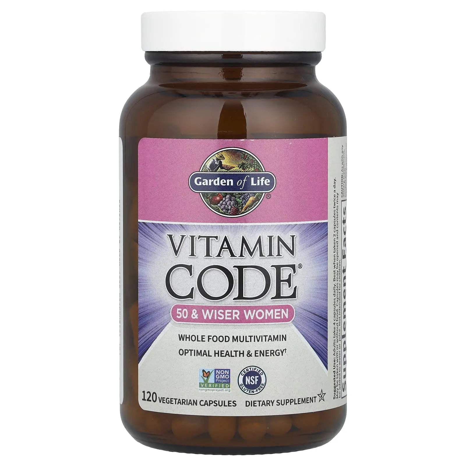 Garden of Life Vitamin Code Multivitamin for Women 50 & Over, B Vitamins, A, C, D3, E & K, CoQ10, Probiotics & Enzymes, for Women 50 Plus, 120 Capsules Garden of Life Au supplements