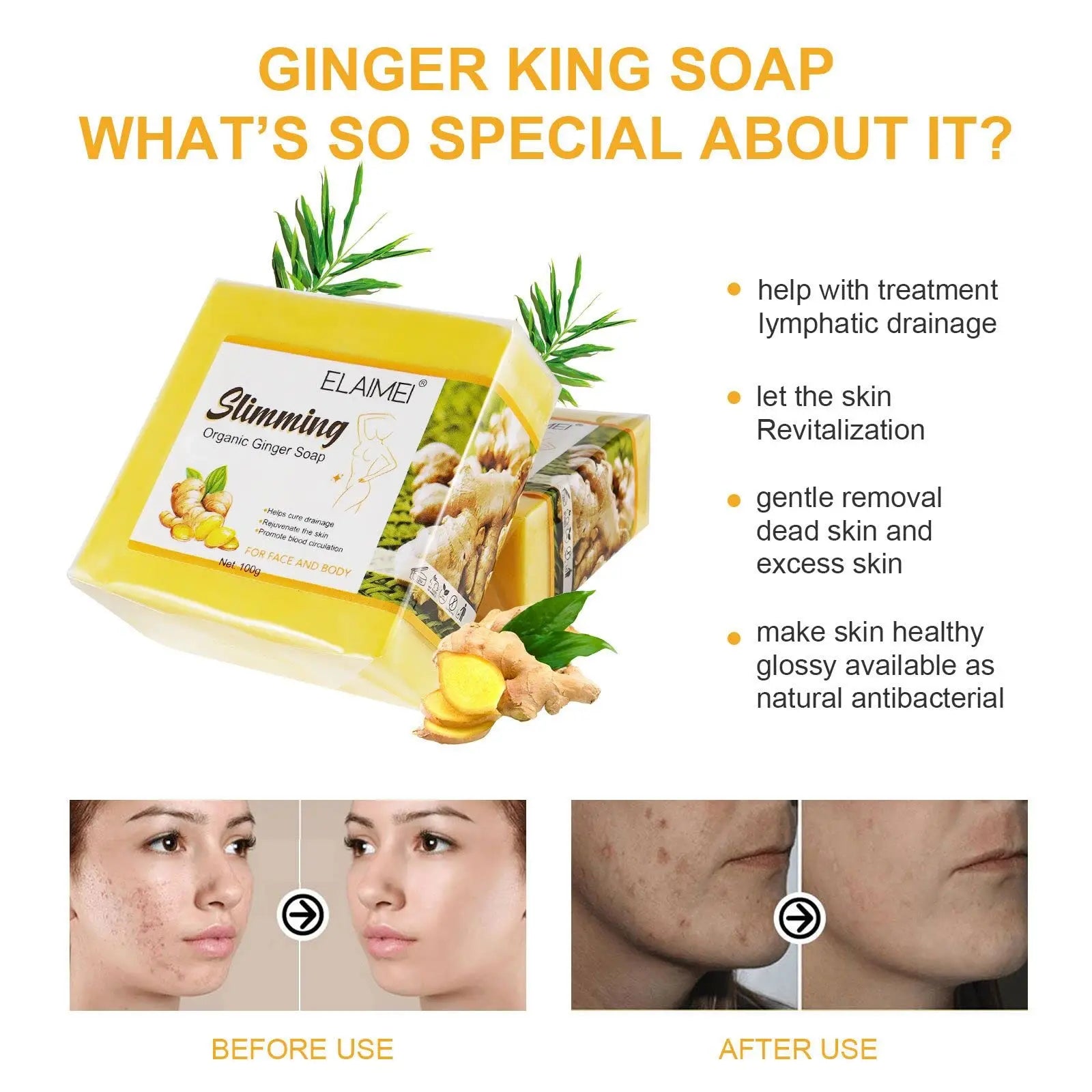 Organic Ginger Soap, Moisturizing Bath Soap, Slimming Ginger Soap, Deep Clean Effectively Moulis Au supplements
