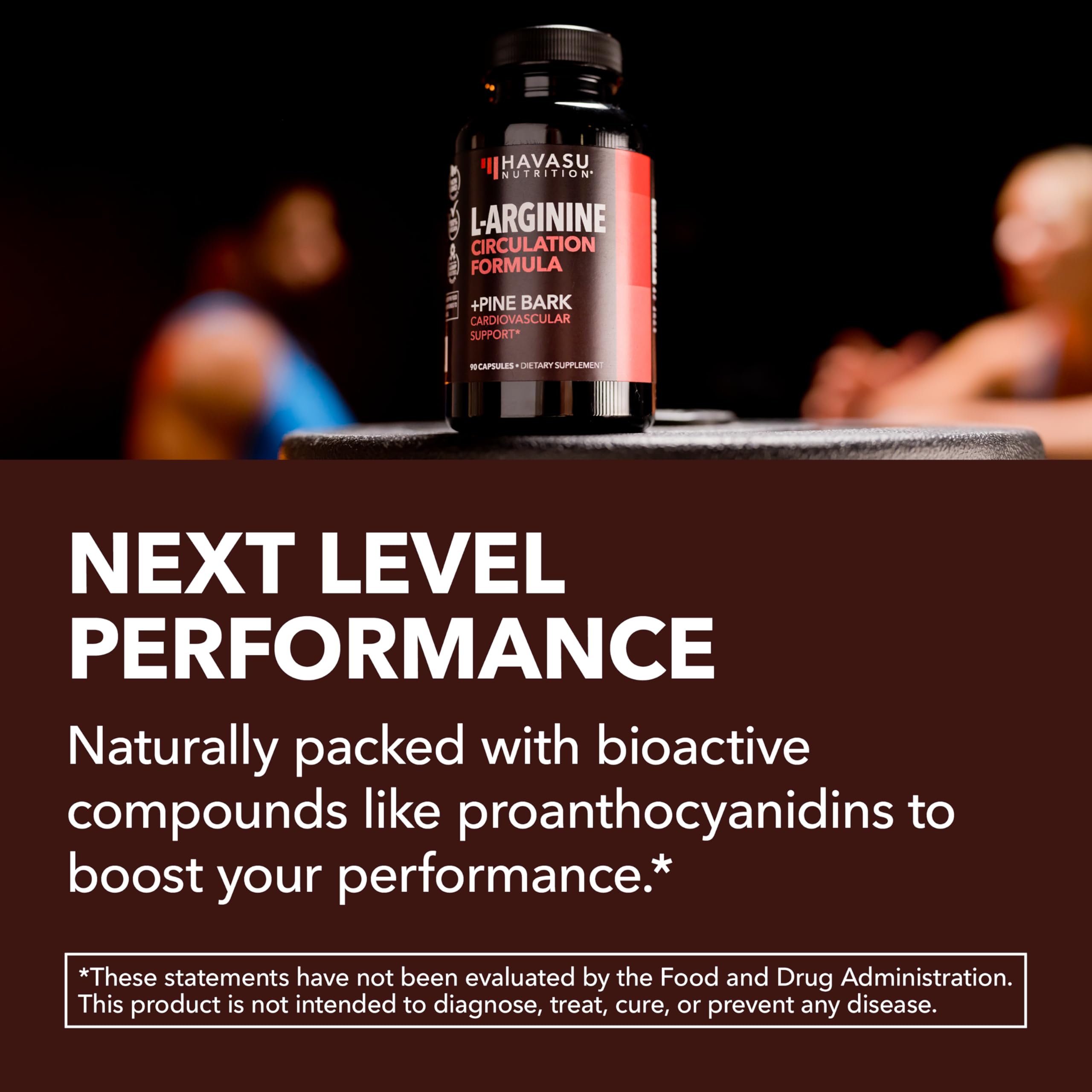 L-Arginine 1800mg and Pine Bark Extract 100mg - Nitric Oxide Supplement for Men - Performance Supplement for Men's Health - 90 Count - Endurance, Recovery Support