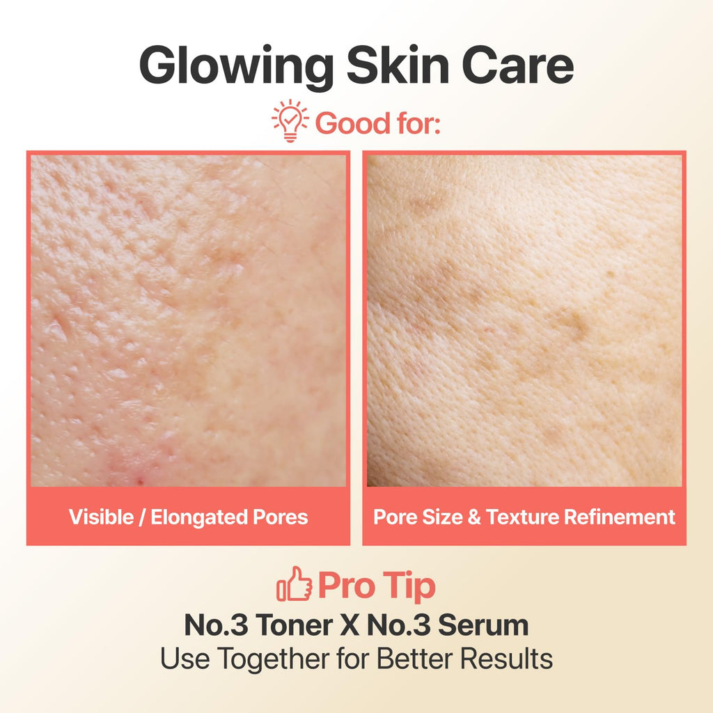 numbuzin No.3 Super Glowing Essence Toner, Fermented Toner for Skin Glow & Texture, Bifida, Niacinamide, Hydrating