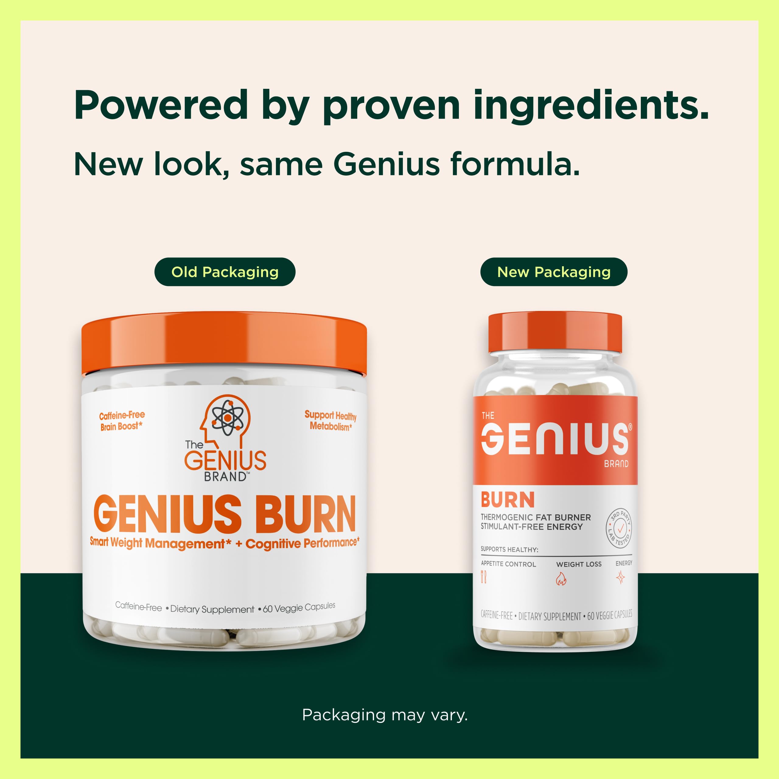 Genius Thermogenic Fat Burner, 60 Diet Veggie Pills - Weight Loss & Metabolism Supplement, Appetite Suppressant & Energy Booster - Caffeine-Free Nootropic Focus & Brain Boost - Ashwagandha & TeaCrine The Genius Brand Au supplements