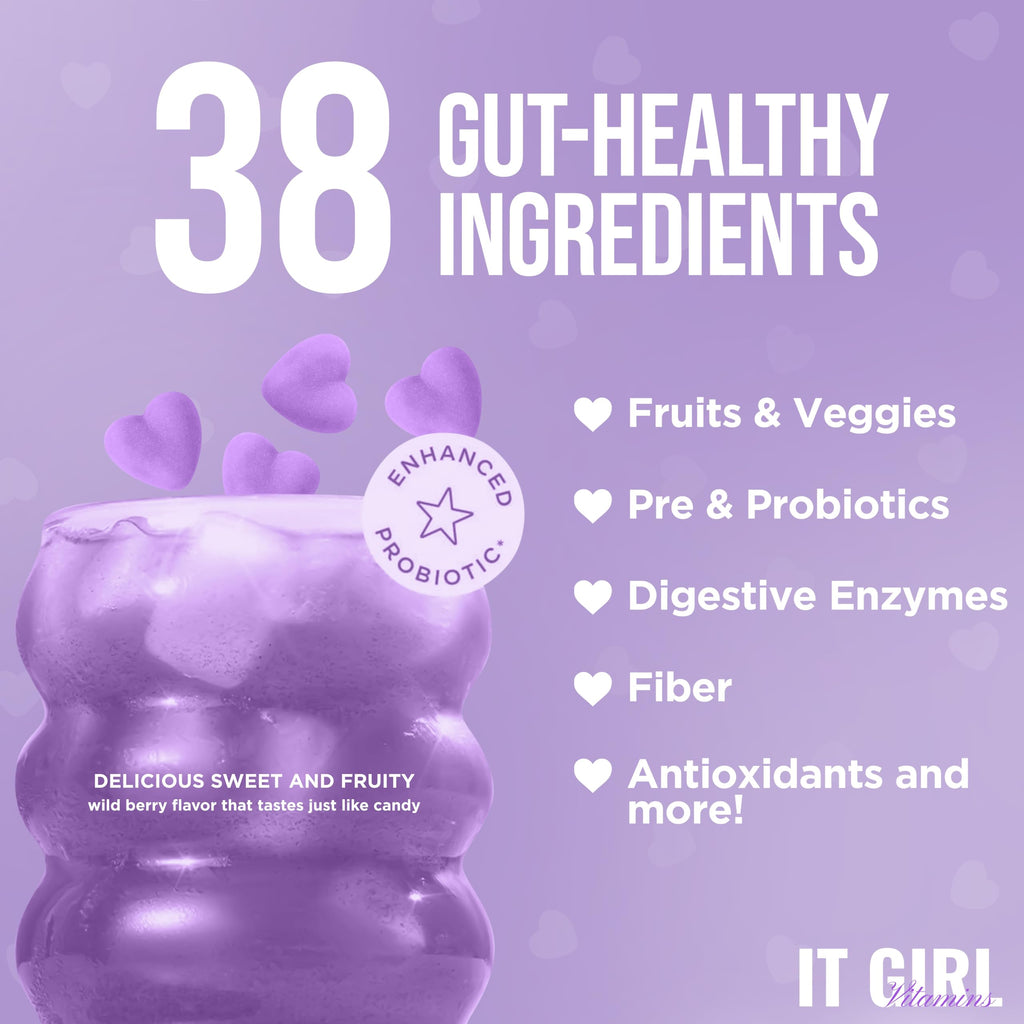 Gut Health Cleanse Detox Gummies for Women & Teens – Probiotics, Prebiotics, Digestive Enzymes & Superfoods Greens Blend – Vegan Daily Digestive Supplement for Bloating Relief, Debloat & Gut Wellness It Girl Vitamins Au supplements