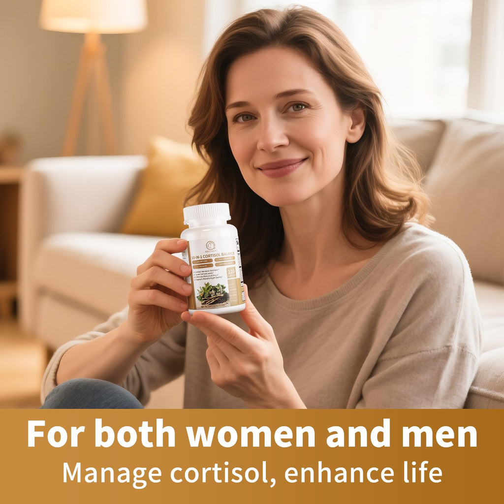 BBEEAAUU Cortisol Supplements for Women & Men - 10-in-1 Cortisol Reducer Manager Detox with Ashwagandha, Magnesium - Lower High Cortisol Levels, Relaxation & Night Support, Non-GMO, 120 Capsules BBEEAAUU Au supplements