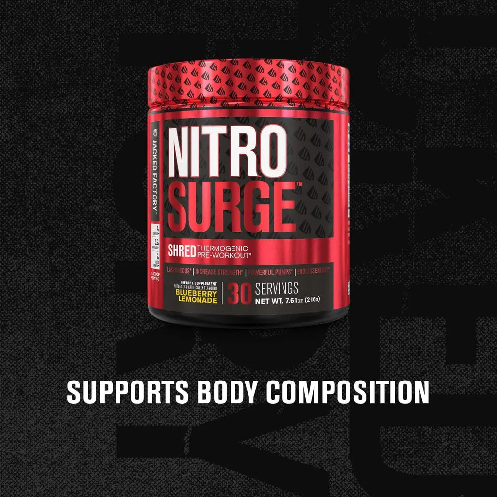 Jacked Factory NITROSURGE Shred Pre Workout Supplement - Energy Jacked Factory Au supplements