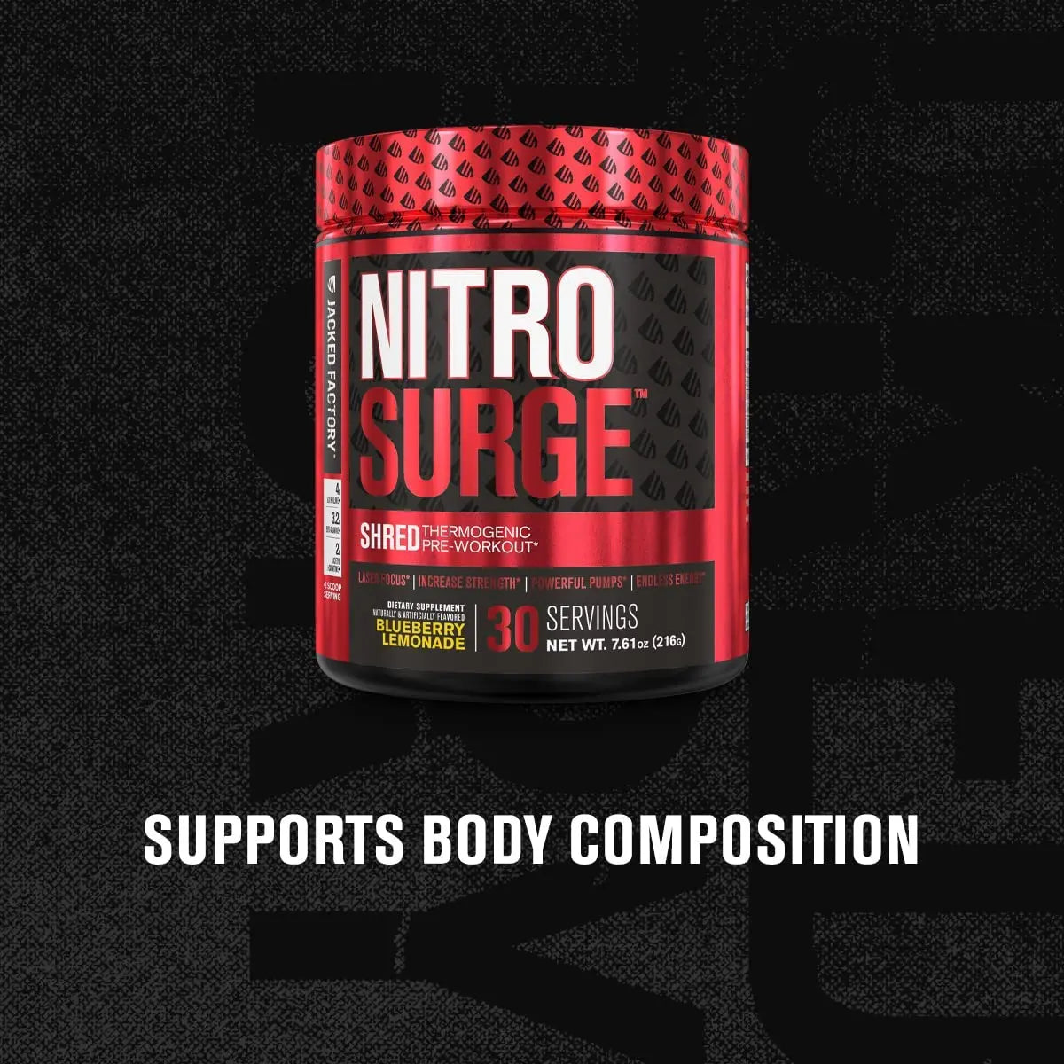 Jacked Factory NITROSURGE Shred Pre Workout Supplement - Energy Jacked Factory Au supplements