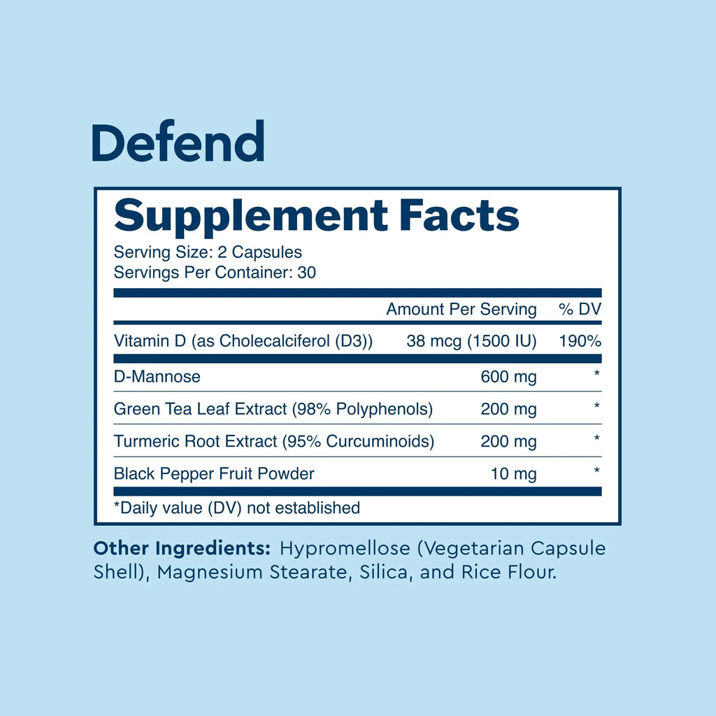 Uqora Flush (Pink Lemonade, 10 Packets) & Defend (60 Capsules) Bundle - Support Urinary Tract* with D-Mannose, Vitamin C & More - Support Bladder Health & Cleanse Biofilm* with D-Mannose & More Uqora Au supplements