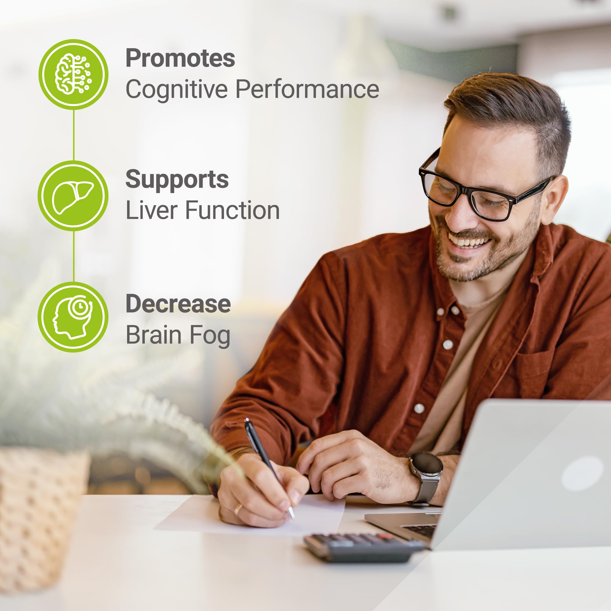 Nested Naturals Choline Bitartrate 500mg Per Serving - High Potency Choline Supplements - Supports Cognitive Performance & Liver Function -