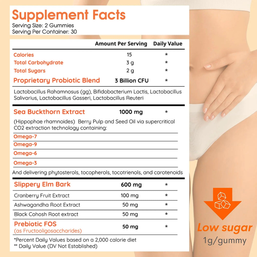 Muun Vaginal Dryness Gummy for Perimenopause Menopause with Slippery Elm Bark, Omega Muun Au supplements
